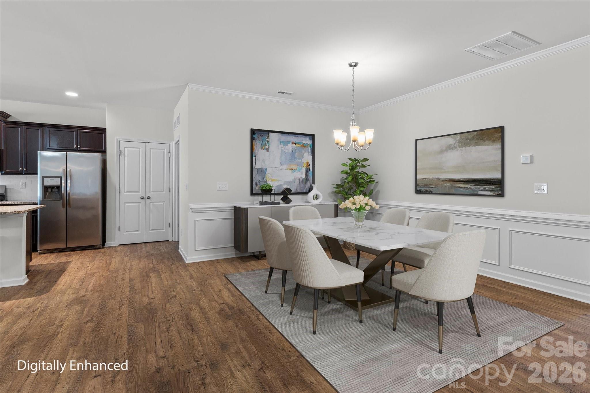 Virtually staged dining area - 188 Cherry Birch Street, Mooresville