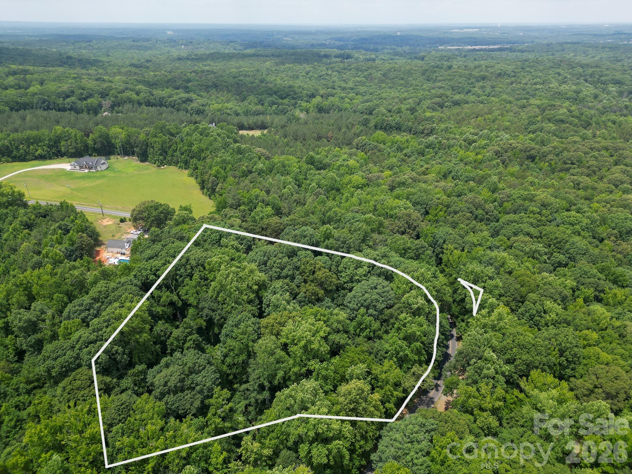 4.3 secluded acres with home (approx property lines) - 9205 Richardson King Road, Waxhaw