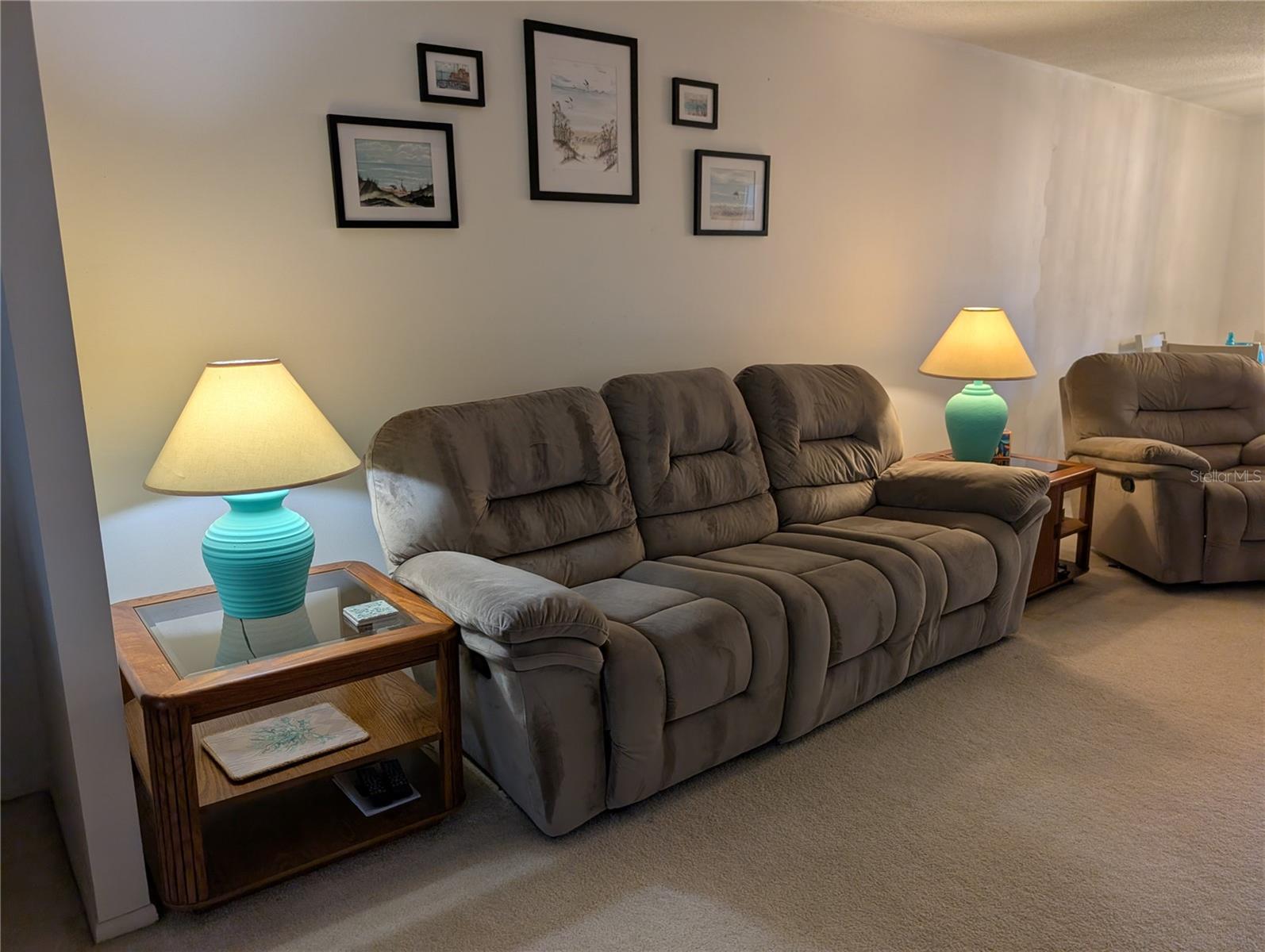 Living room with comfortable reclining seating - 3564 LAKE BAYSHORE DR #K-203, BRADENTON