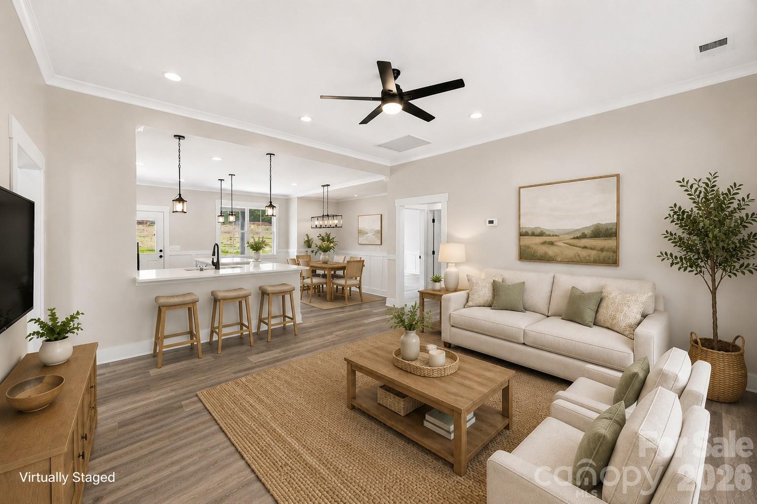 Virtually Staged - Living Room - 1010 Speight Road, Albemarle