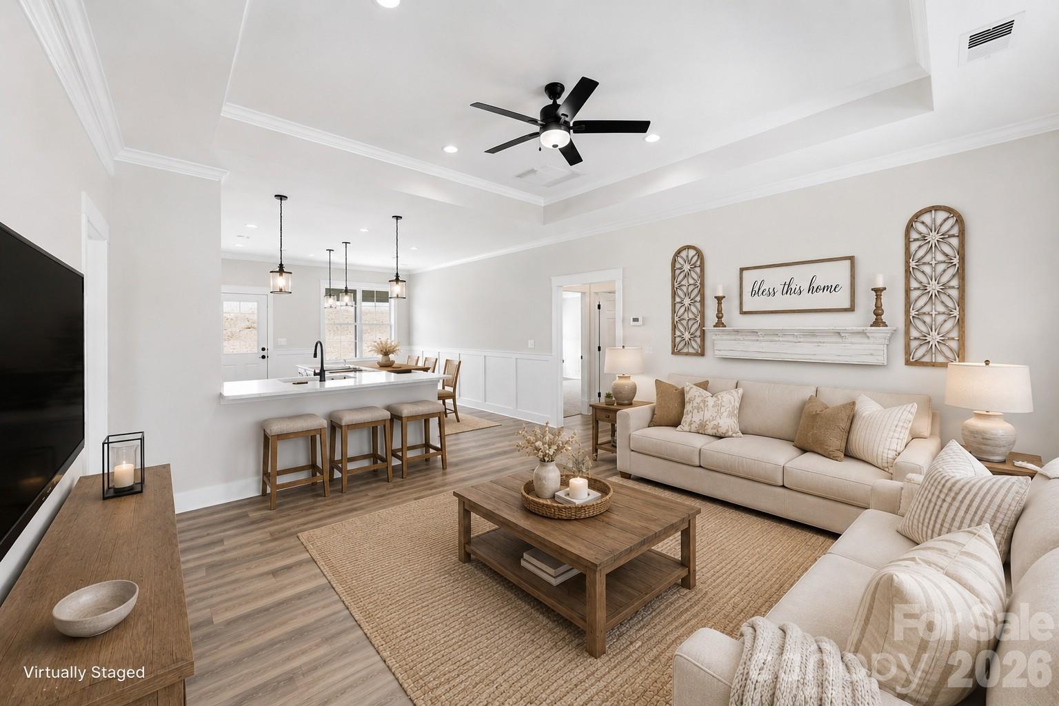 Virtually Staged - Living Room - 1014 Speight Road, Albemarle