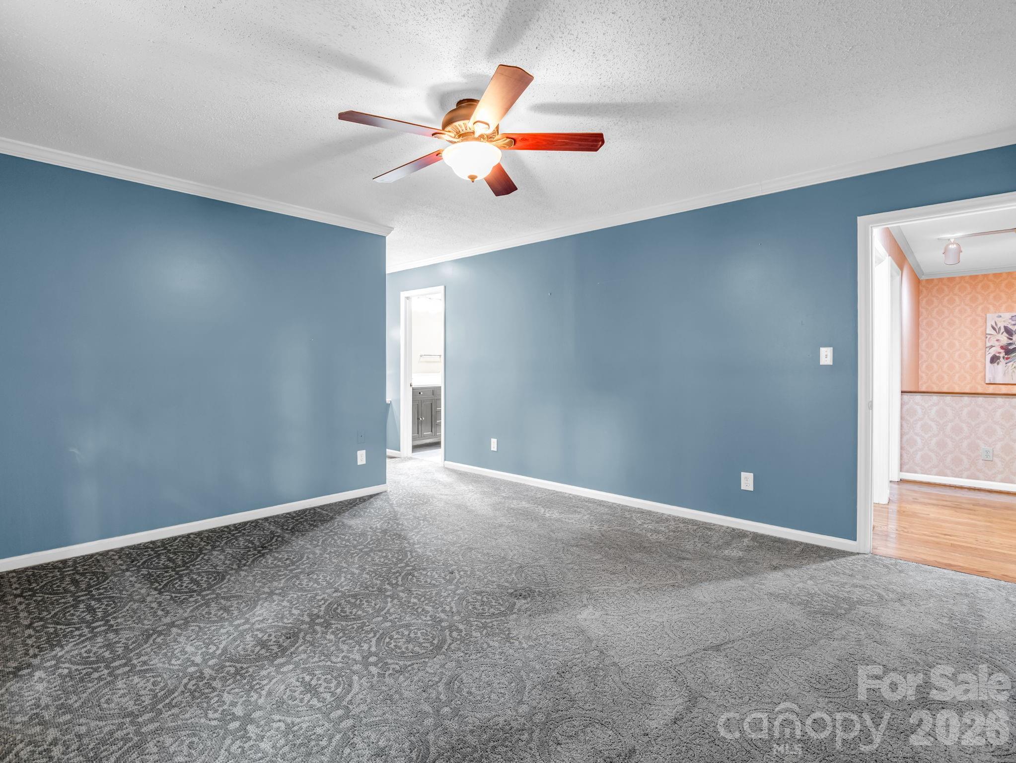Primary bedroom with large walk-in closet and built-in makeup desk - 1810 Arbor Way Drive, Shelby