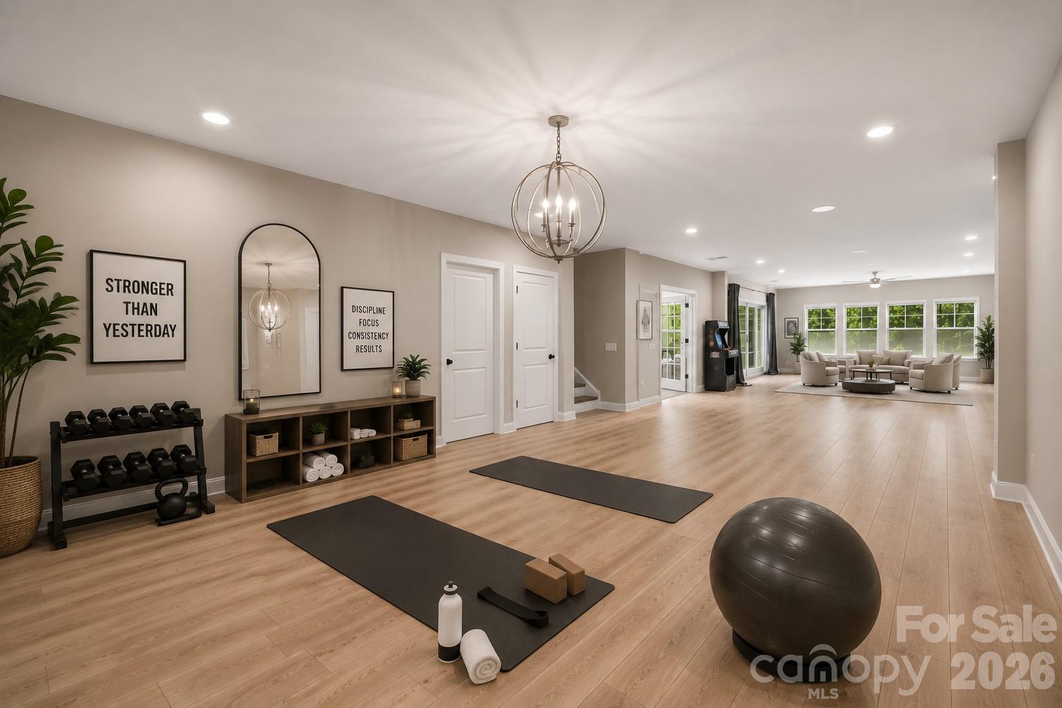 AI Generated: Walk-out basement living/recreation area - 6039 Chimney Bluff Road, Lancaster