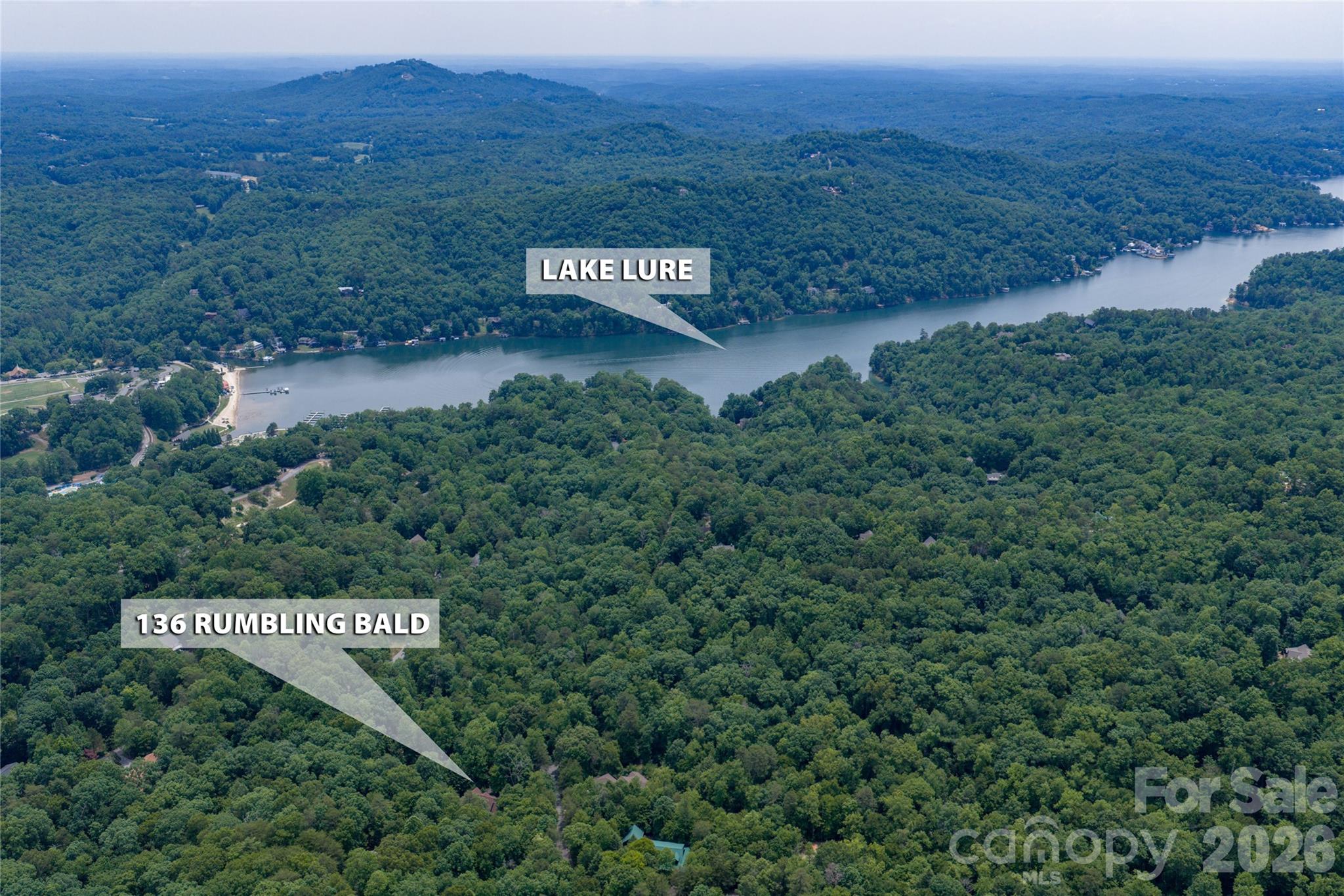 Aerial of Lake Lure - 136 Rumbling Bald Road, Lake Lure