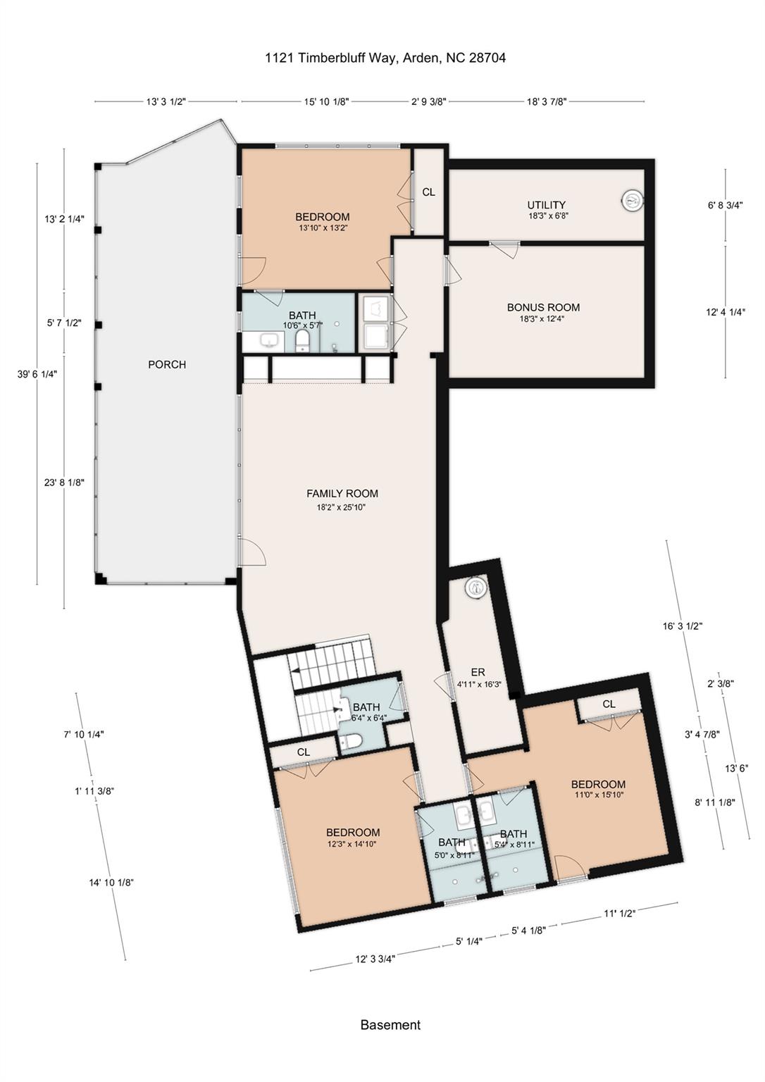 Lower Floor Plan - 1121 Timberbluff Way, Arden