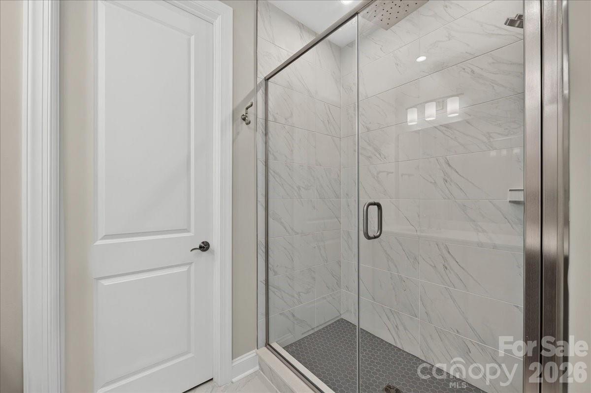 Primary bathroom with tiled walk-in shower - 232 Old Town Village Road, Waxhaw