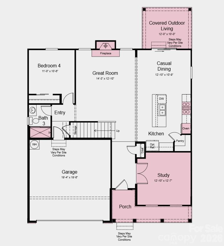 First Floor Plan - Additional Highlights Include: shower in main floor bath and laminate flooring throughout first floor living areas - 211 Holsworthy Drive, Mooresville