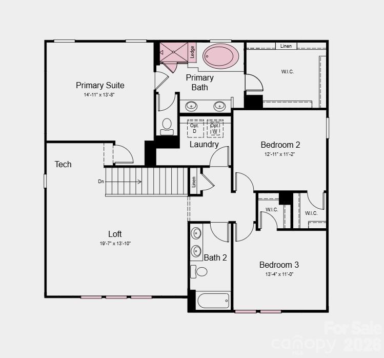 Second Floor Plan - Additional Highlights Include: shower in main floor bath and laminate flooring throughout first floor living areas - 211 Holsworthy Drive, Mooresville