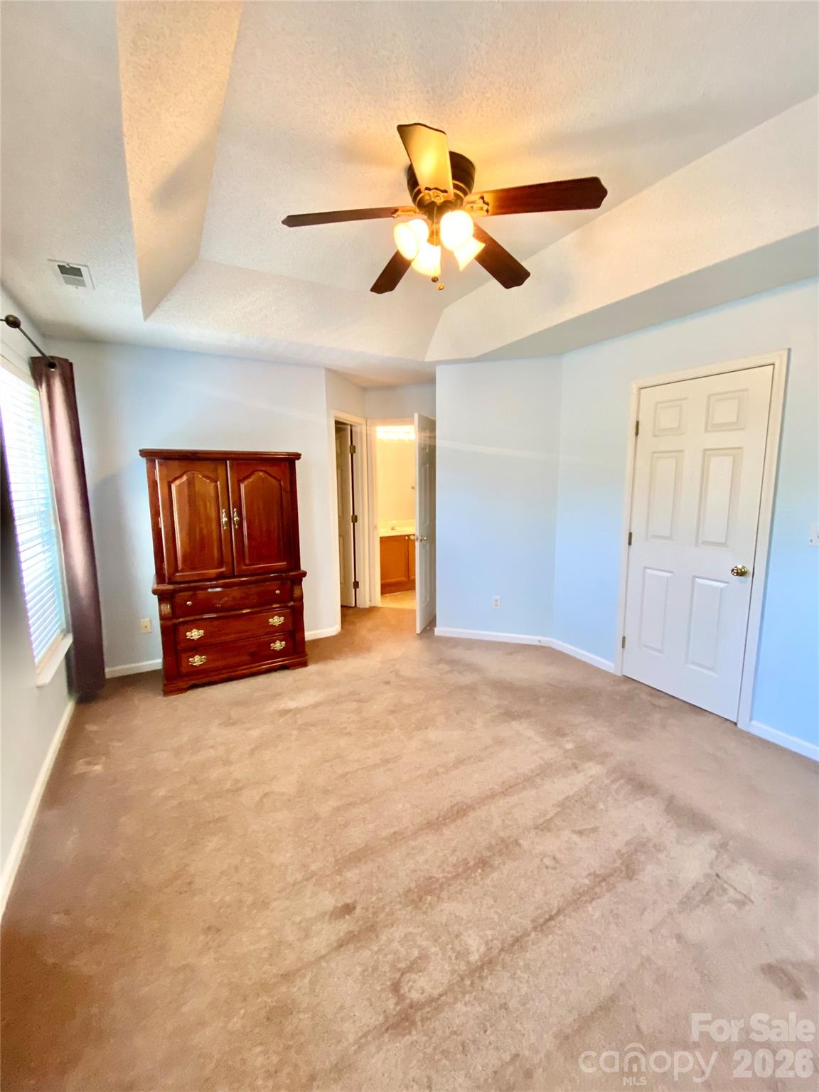 Primary Bedroom to Primary Full Bath to the right and walk-in closet to the left. - 6025 Creft Circle, Indian Trail