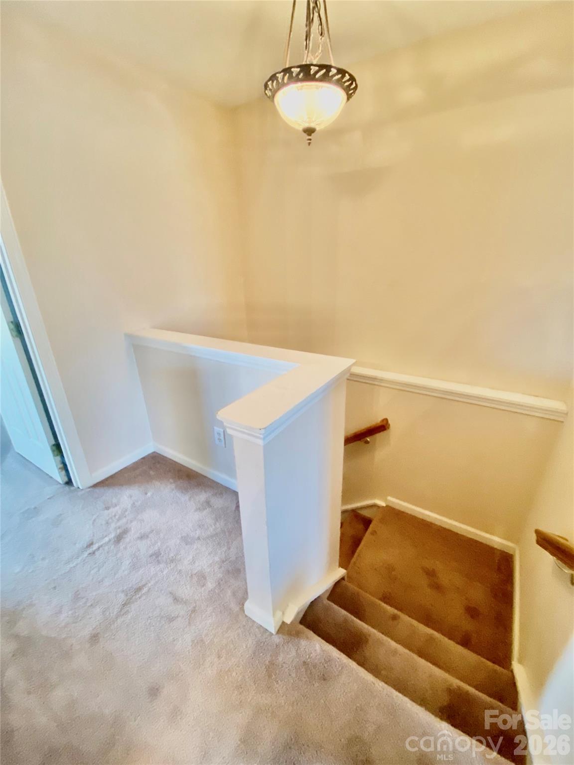 Staircase view from Upstairs Full Bathroom. - 6025 Creft Circle, Indian Trail