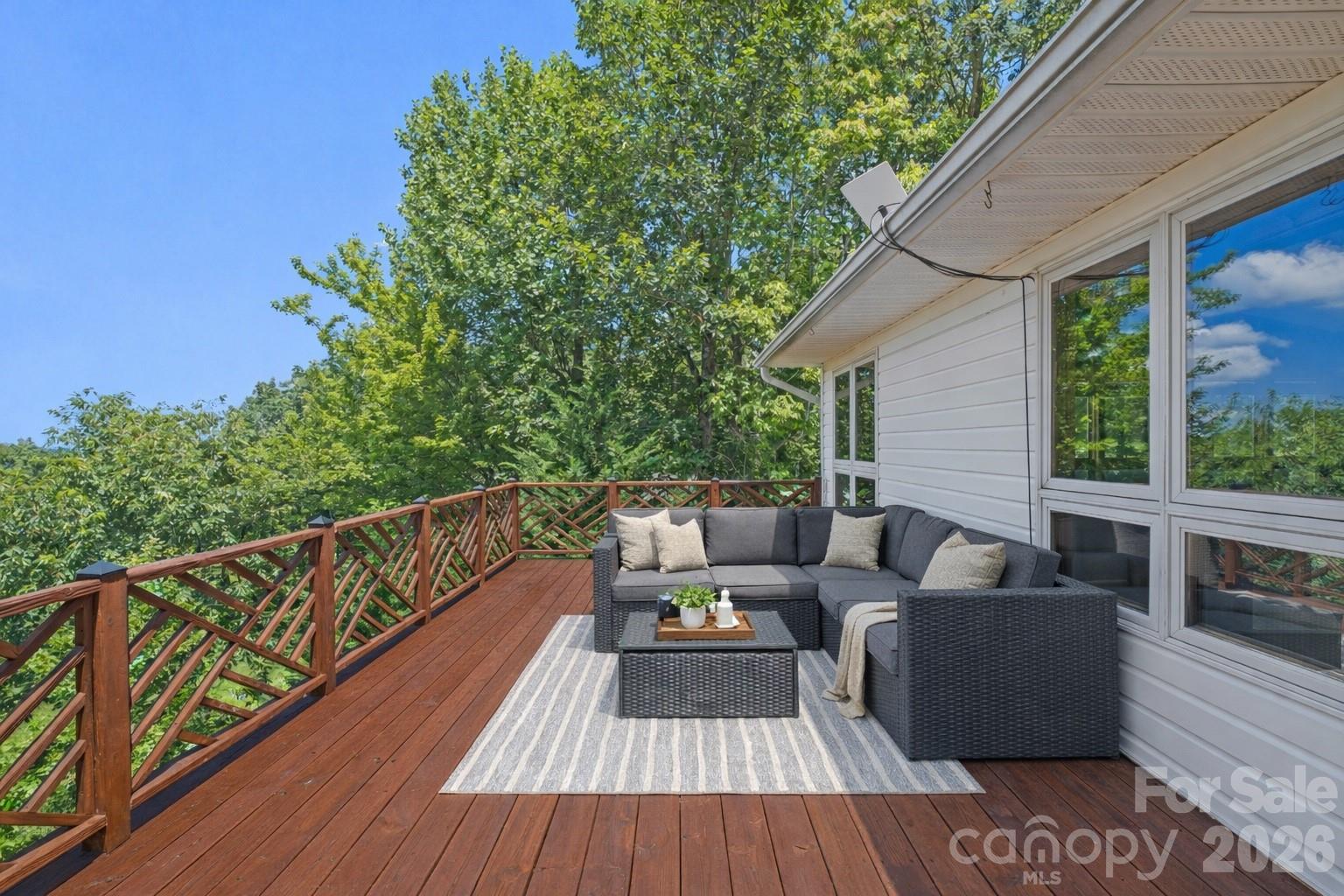 Large Upper Deck w/ Year-Round Long-Range Mountain Views *Photo has been virtually enhanced.* - 5545 Pine Ridge Drive, Connelly Springs