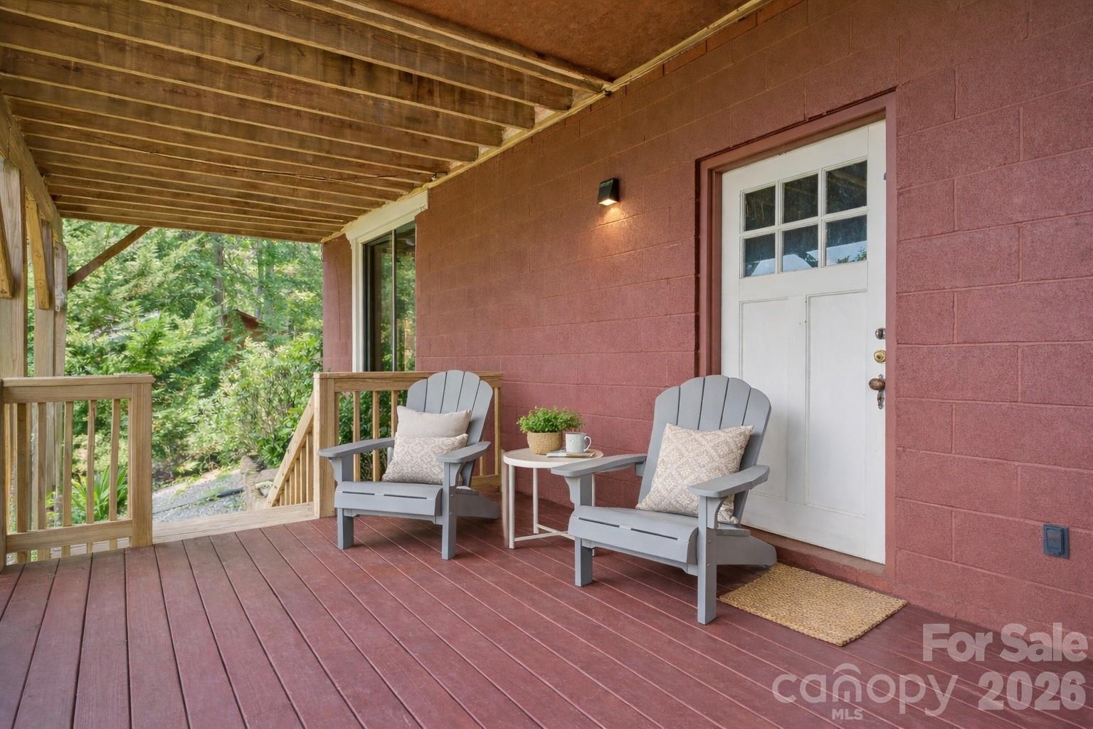 Lower Deck w/ Year-Round Long-Range Mountain Views*Photo has been virtually enhanced.* - 5545 Pine Ridge Drive, Connelly Springs