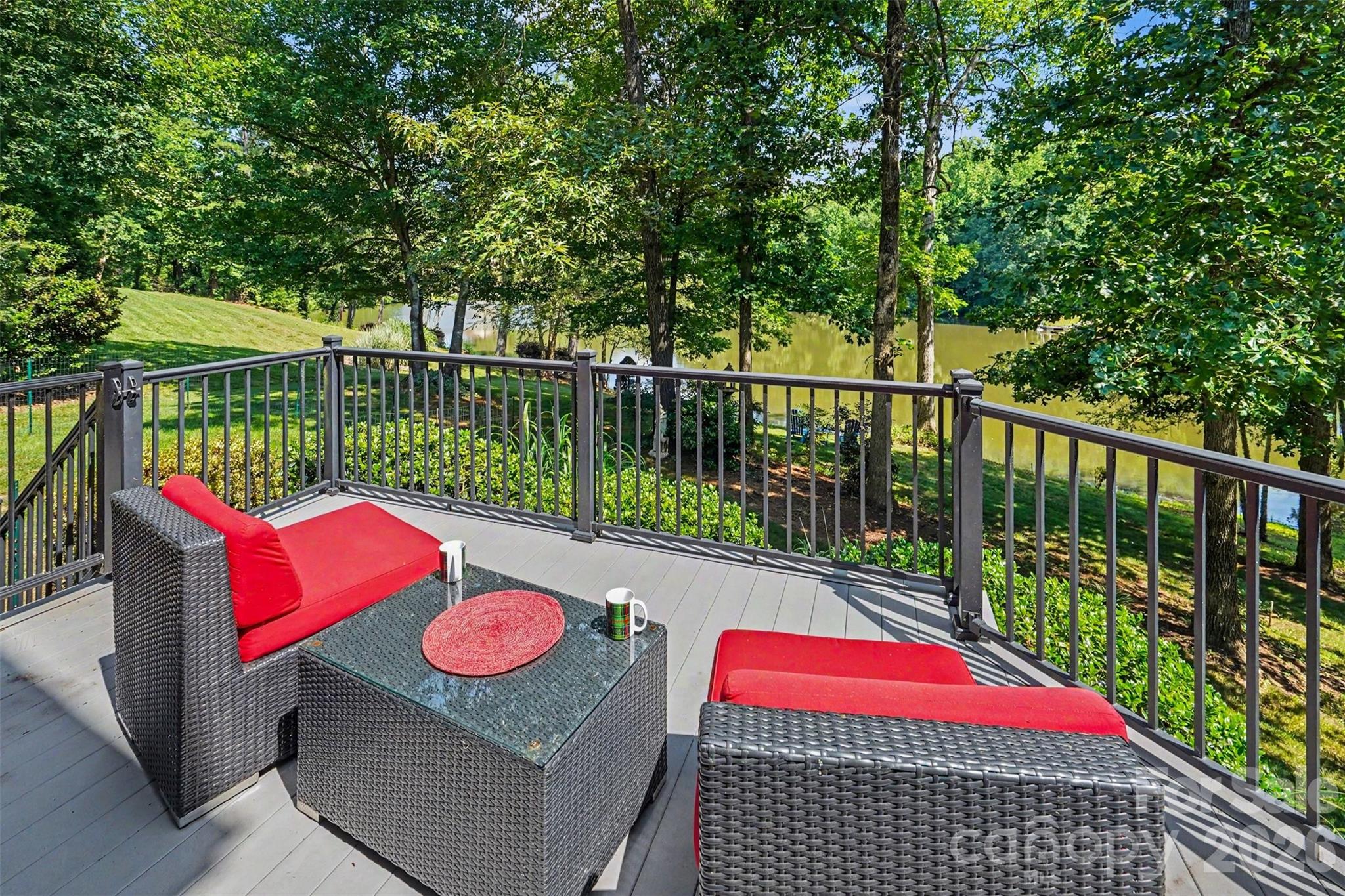 Coffee with a view from the back deck - 162 Twin Lakes Drive, Statesville