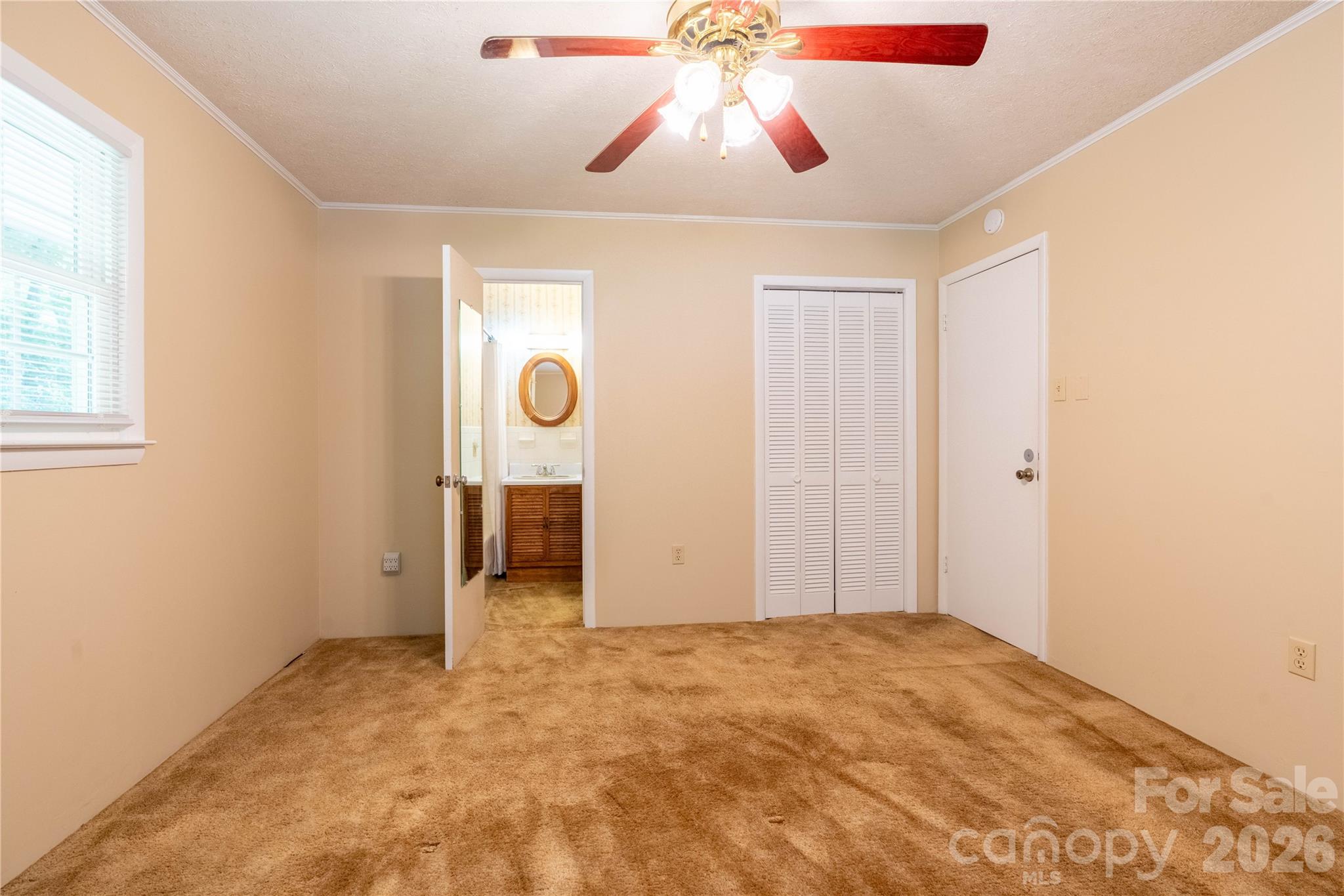 Primary bedroom with full bath and 2 closets - 45 Mountain View Avenue, Black Mountain