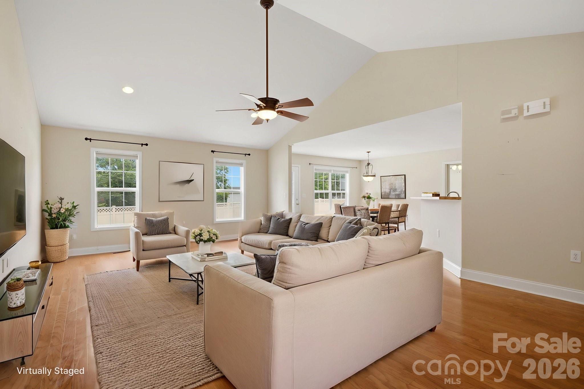 Living Room Virtually Staged - 210 Jane Sowers Road, Statesville