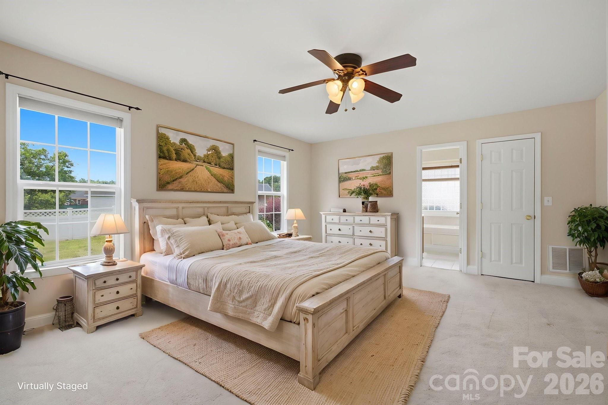 Primary Bedroom Virtually Staged - 210 Jane Sowers Road, Statesville