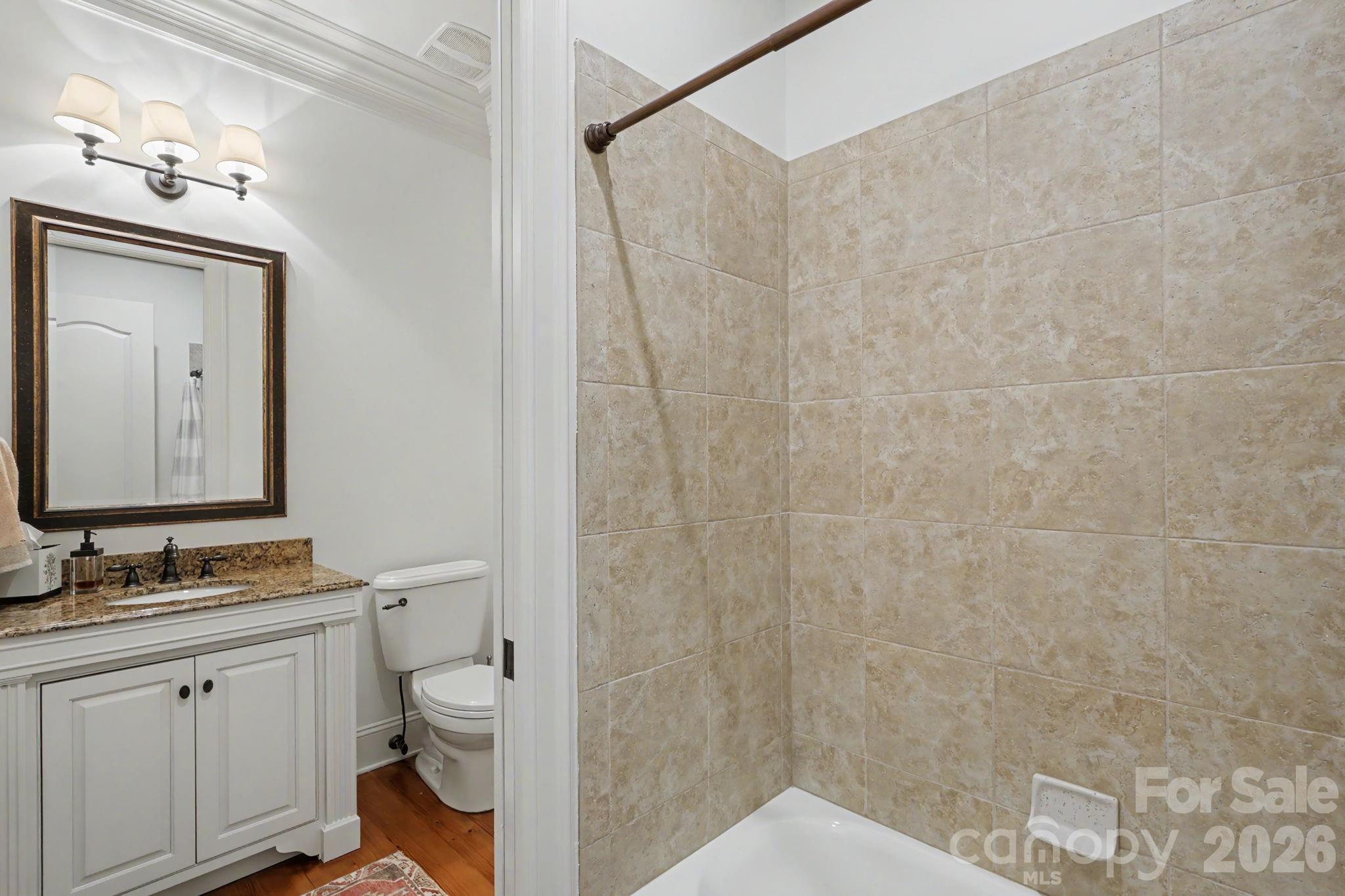 Full bath/Visitor off hall from office to Primary bedroom - 508 Hideaway Ridge Court, Matthews