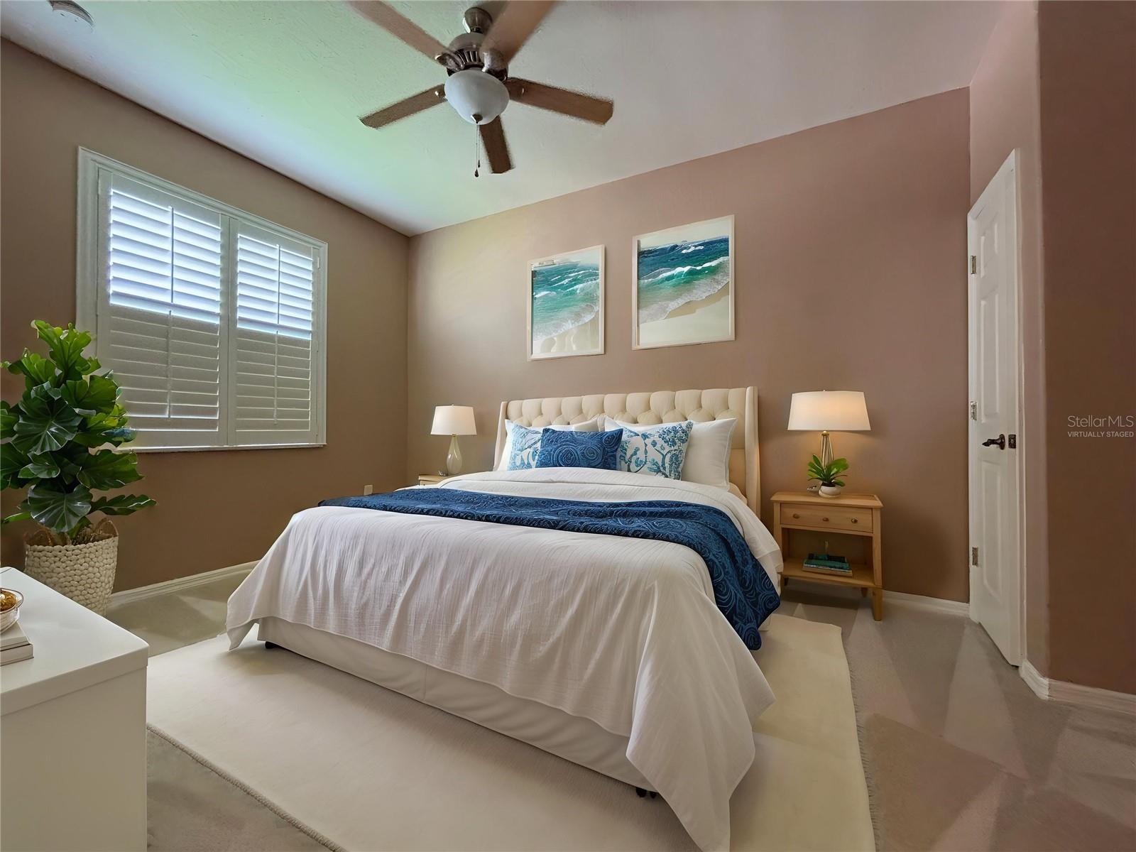 Virtually Staged Guest Bedroom Middle Room - 4577 BACK NINE DR, WINTER HAVEN