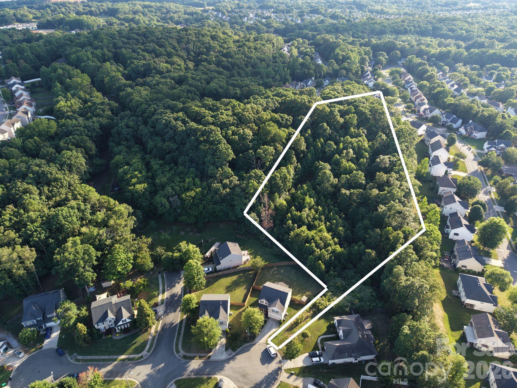 Approximate markup of land dimensions, not meant for survey of size. - 10804 Maryanna Court, Charlotte