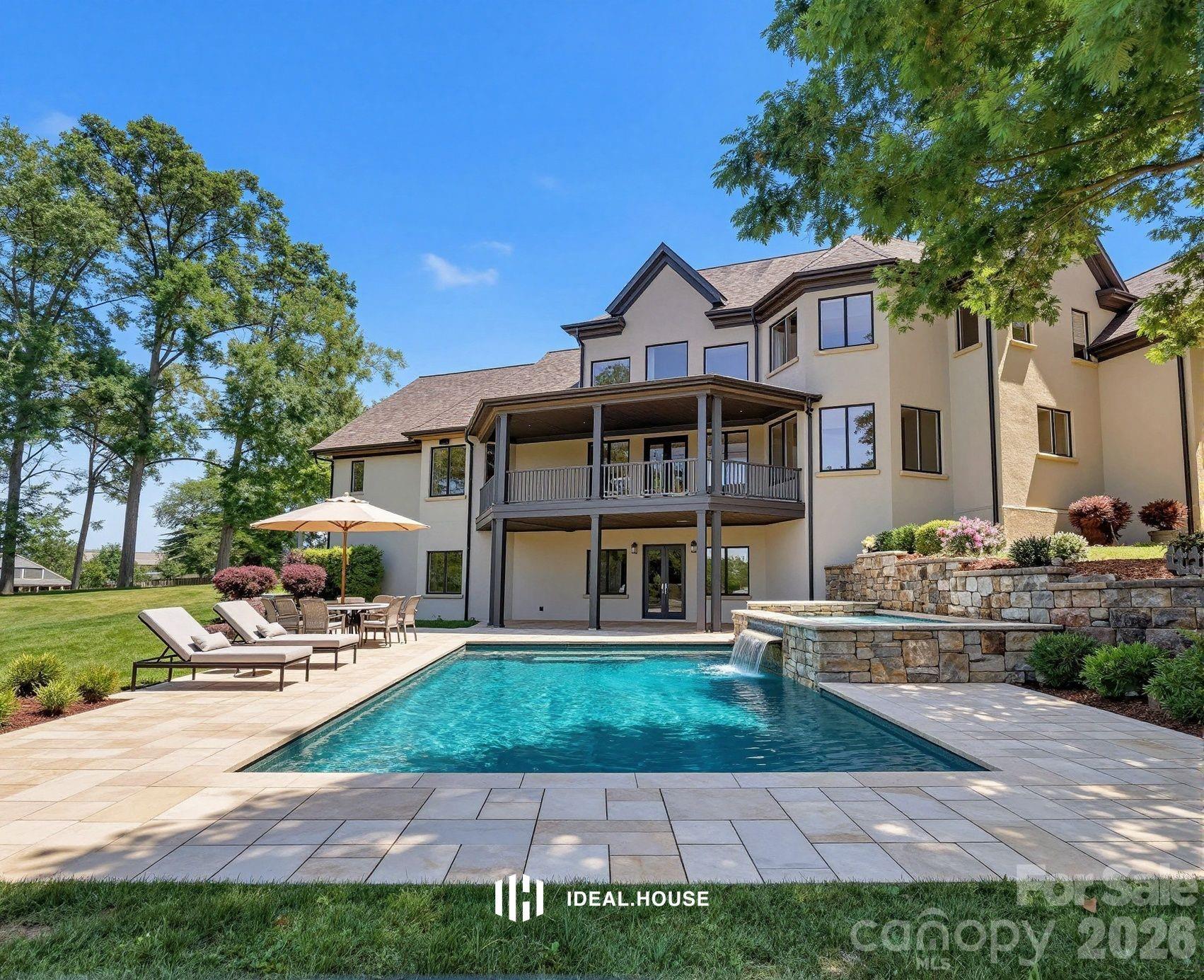 Rendering showcasing a future pool and spa concept for the backyard. - 8041 Water View Drive, Belmont