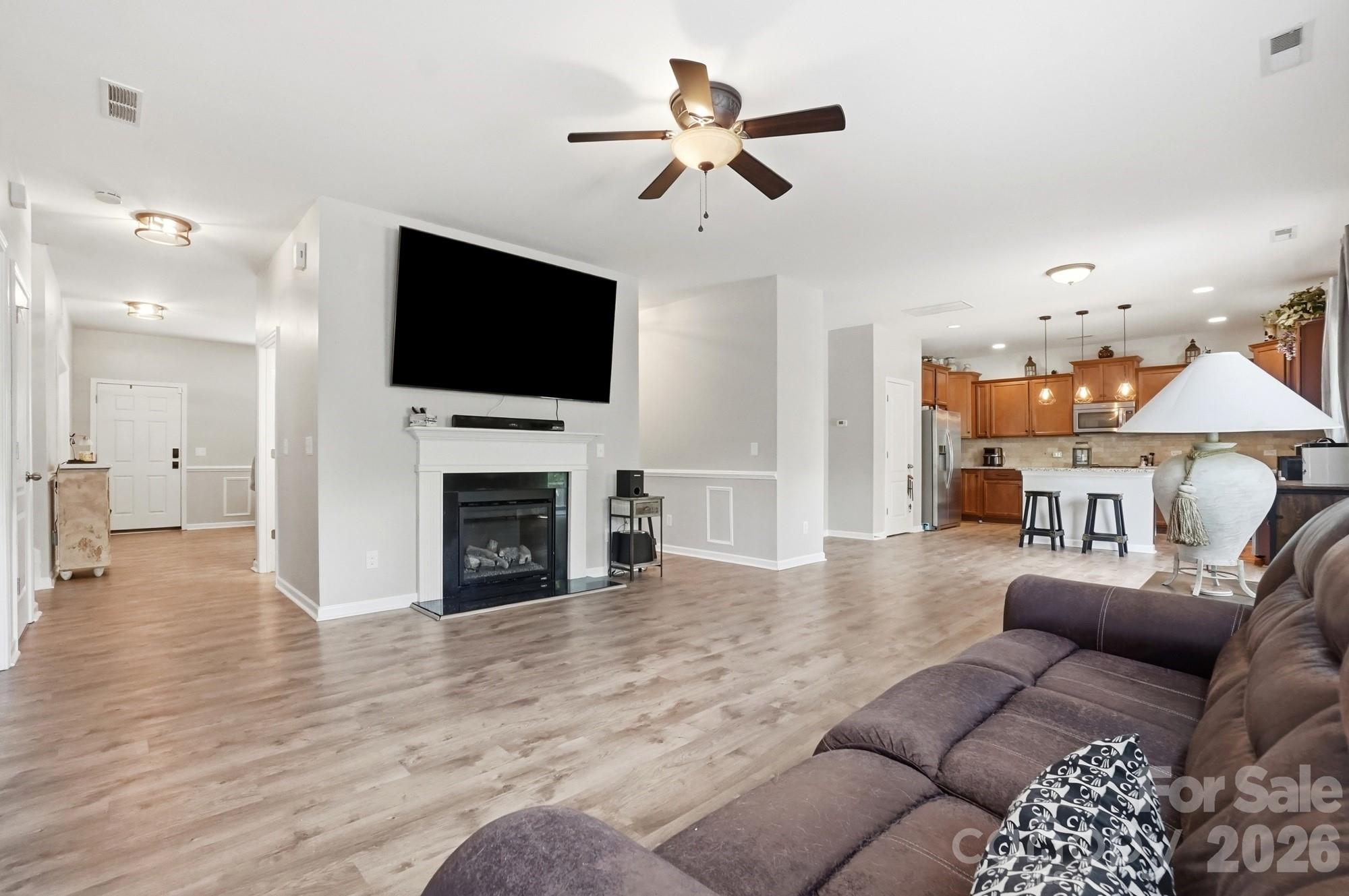 Family Room with Gas Fireplace - 1231 Tranquil Falls Lane, Matthews