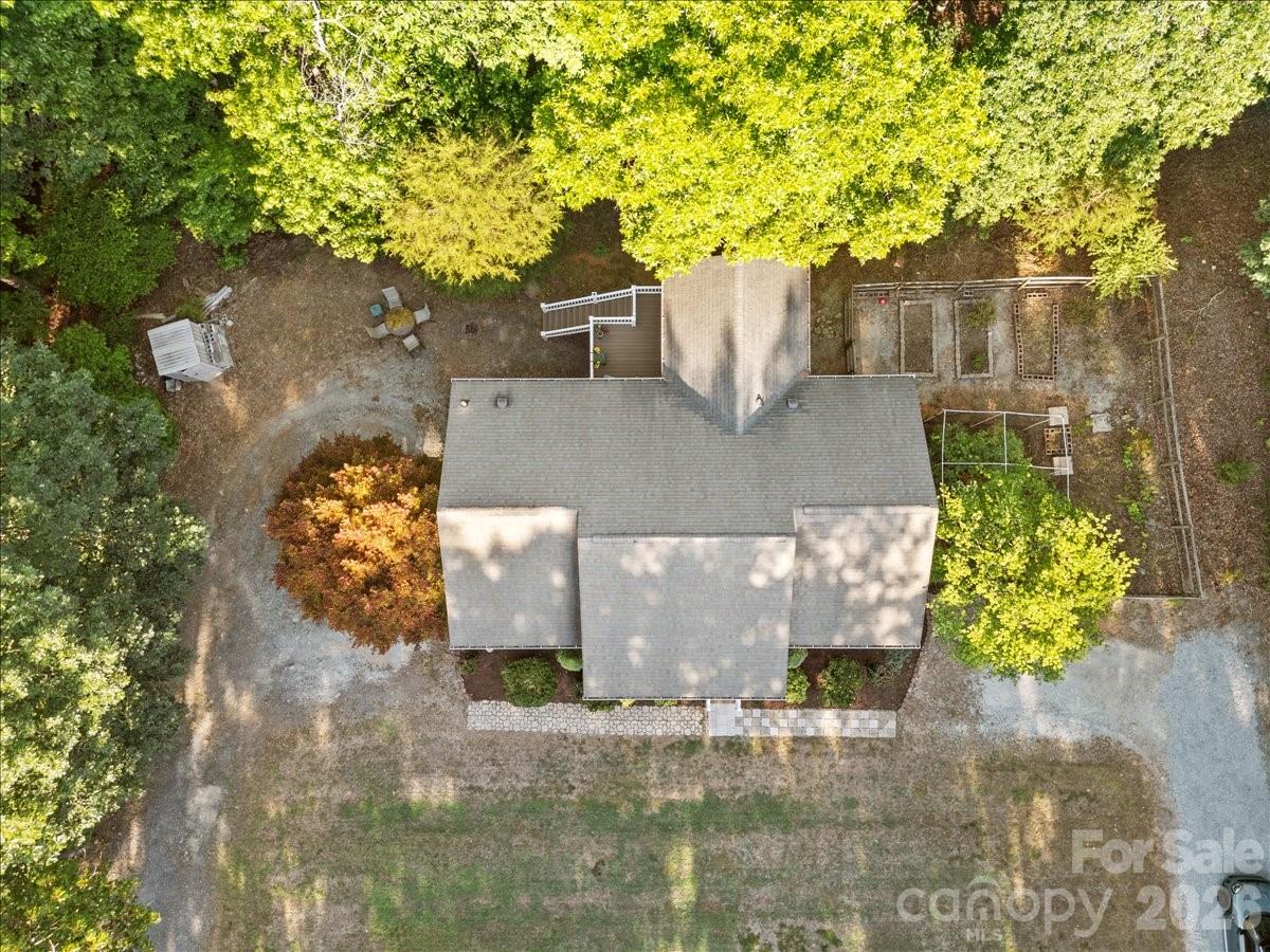 Aerial of this property with a good view of the garden spot. - 104 Balsam Circle, Troy