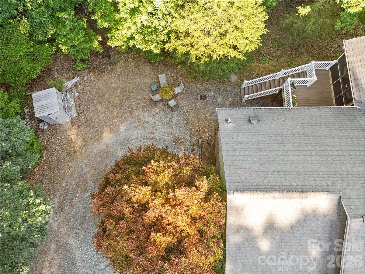 Aerial view of the back of the home. - 104 Balsam Circle, Troy