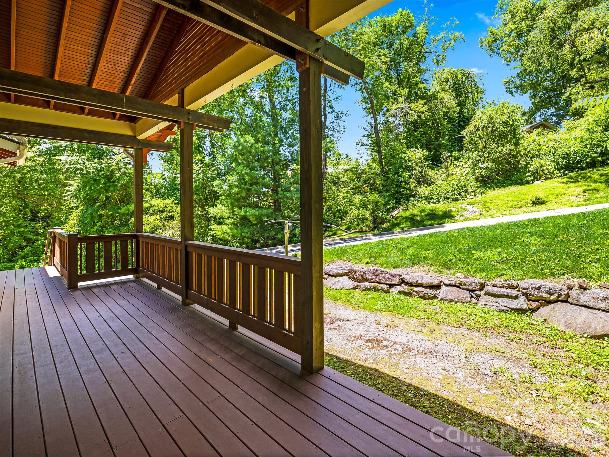 Expansive decking with vaulted ceilings. - 25 Shady Park Lane, Asheville