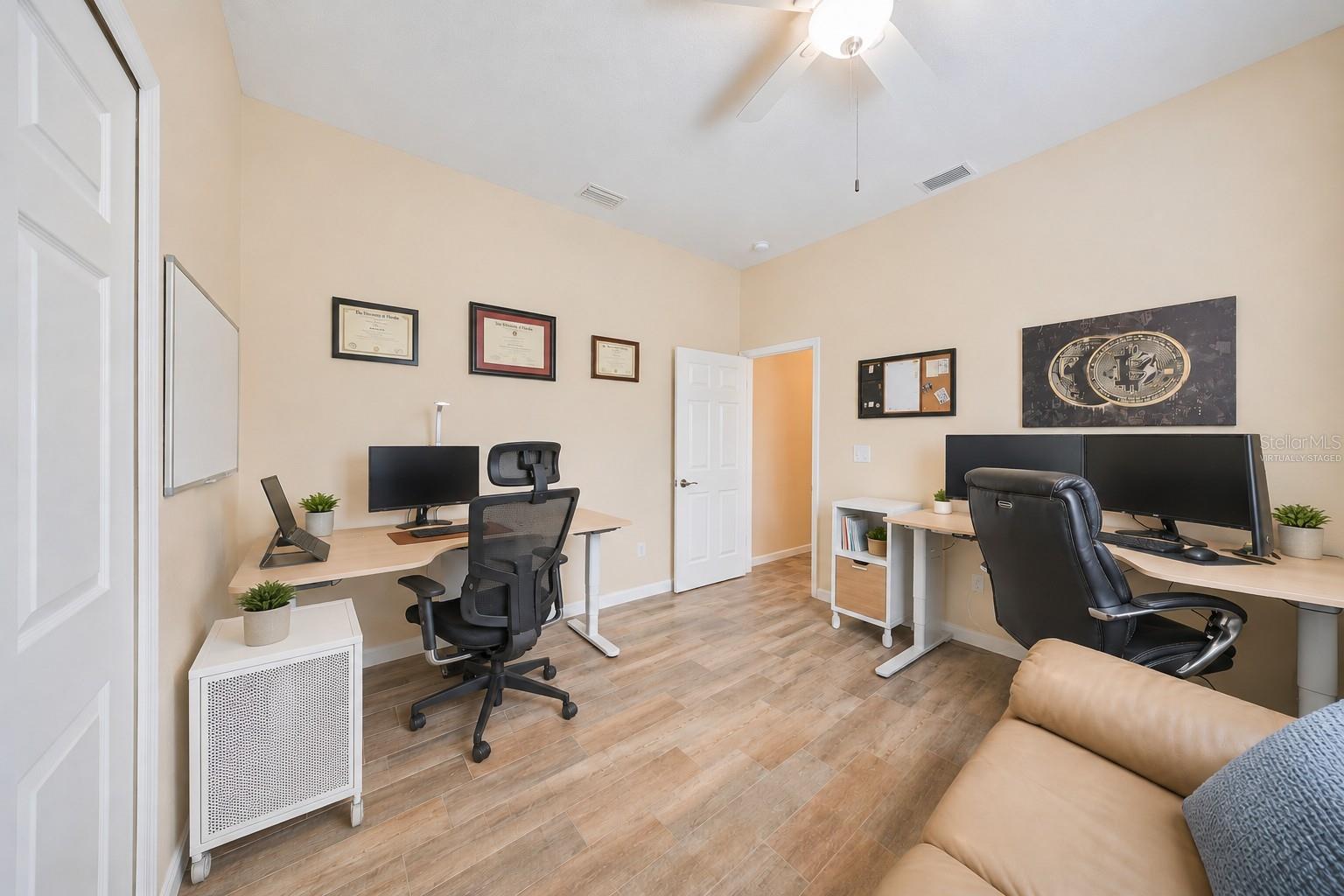 Virtually staged bedroom used as office - 17706 BRIDLEWOOD CT, PARRISH