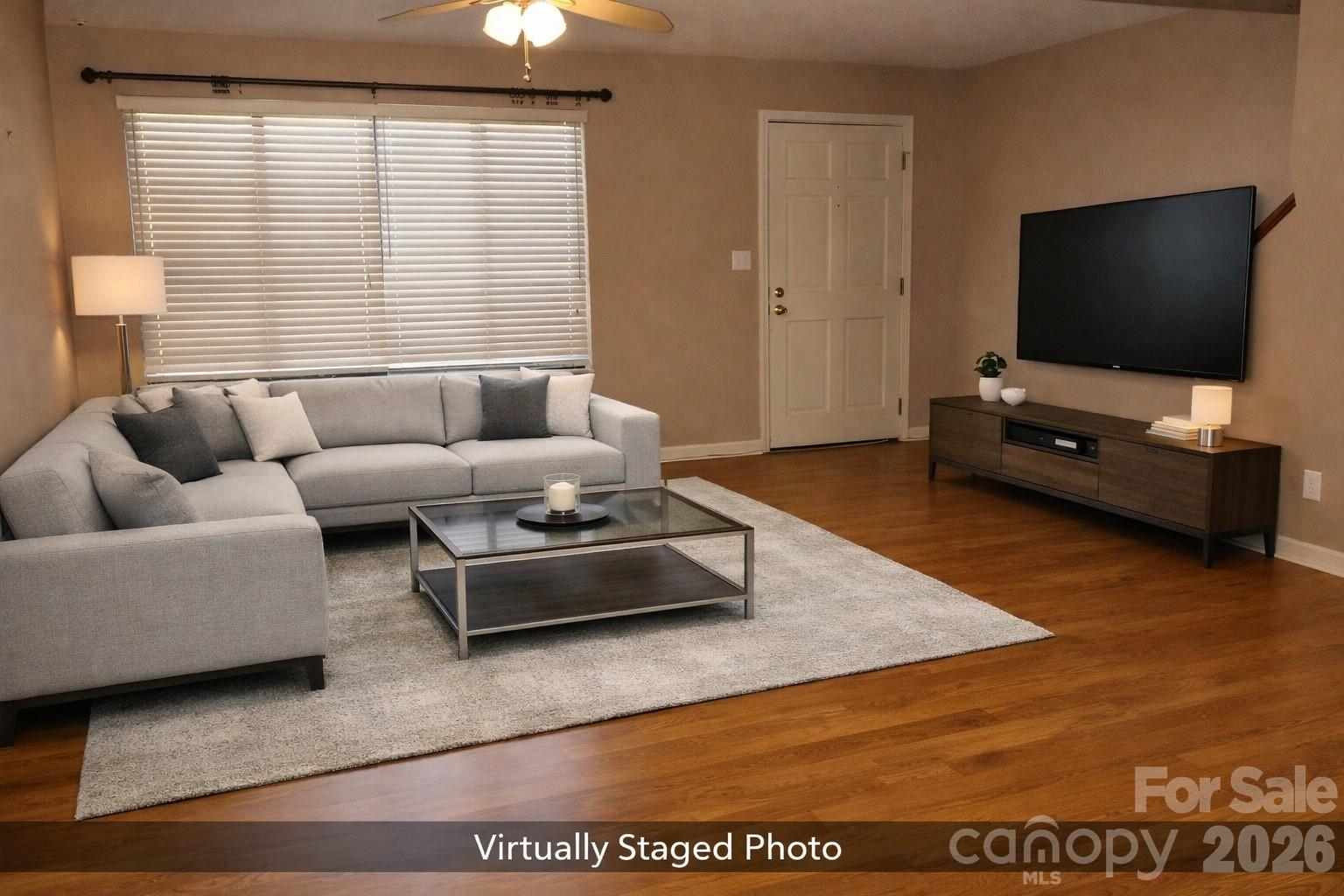 great room virtually staged - 407 E Broad Street, Statesville