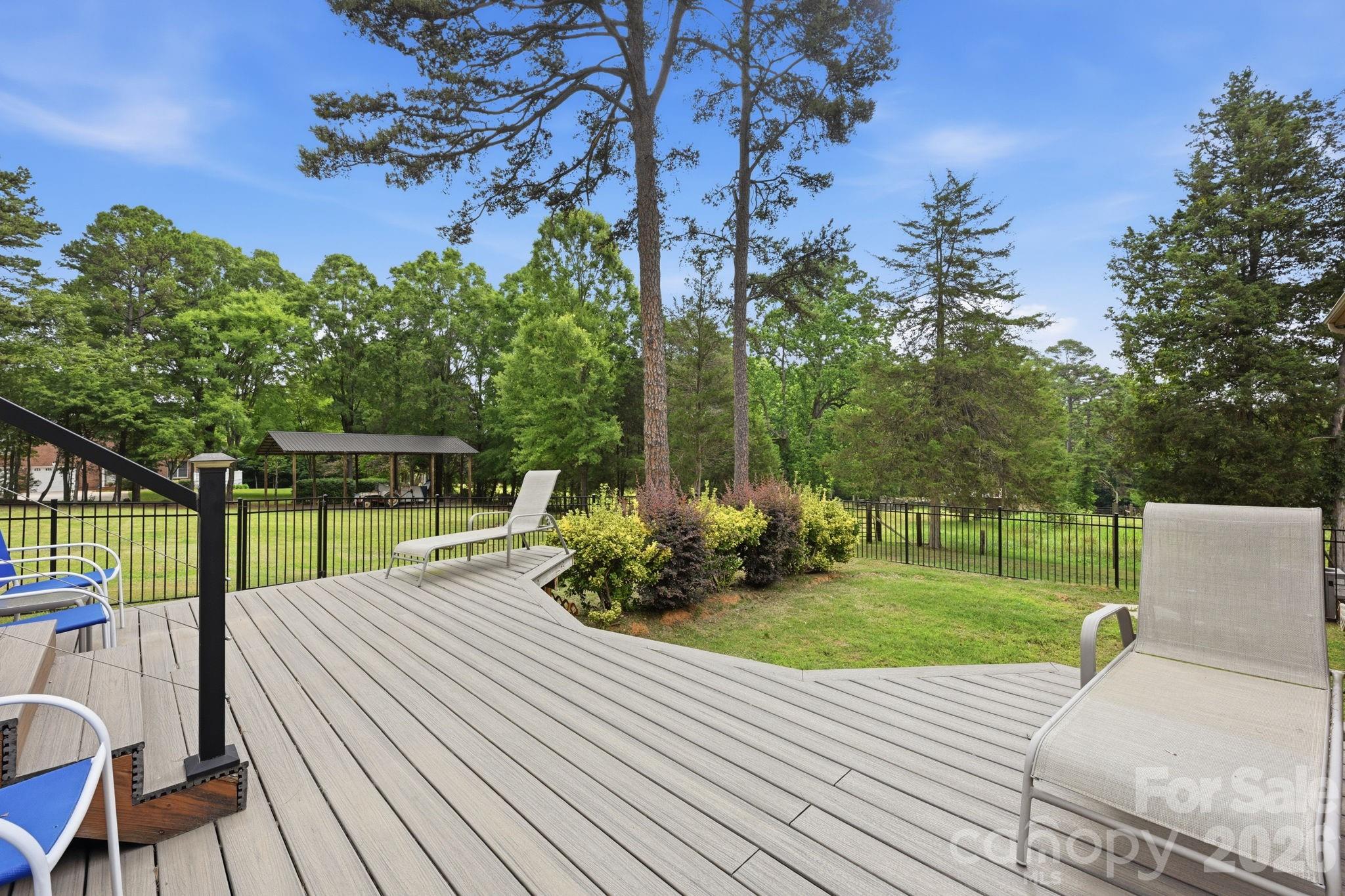 Lower Deck and Fenced Portion of Back Yard - 132 Monarch Lane, Mooresville