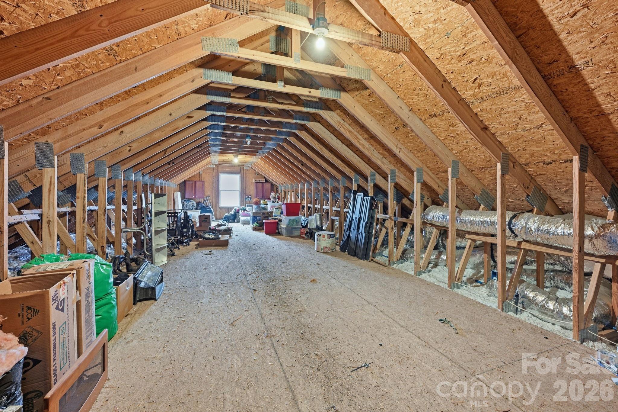 Huge Unfinished Walk-Up on 2nd Floor of Garage for Storage or Future Expansion - 132 Monarch Lane, Mooresville