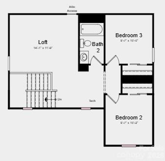 Second Floor Plan - Additional Highlights Include: transom window at primary bath and extended laminate flooring to great room - 302 Fincastle Glen Road, Shelby