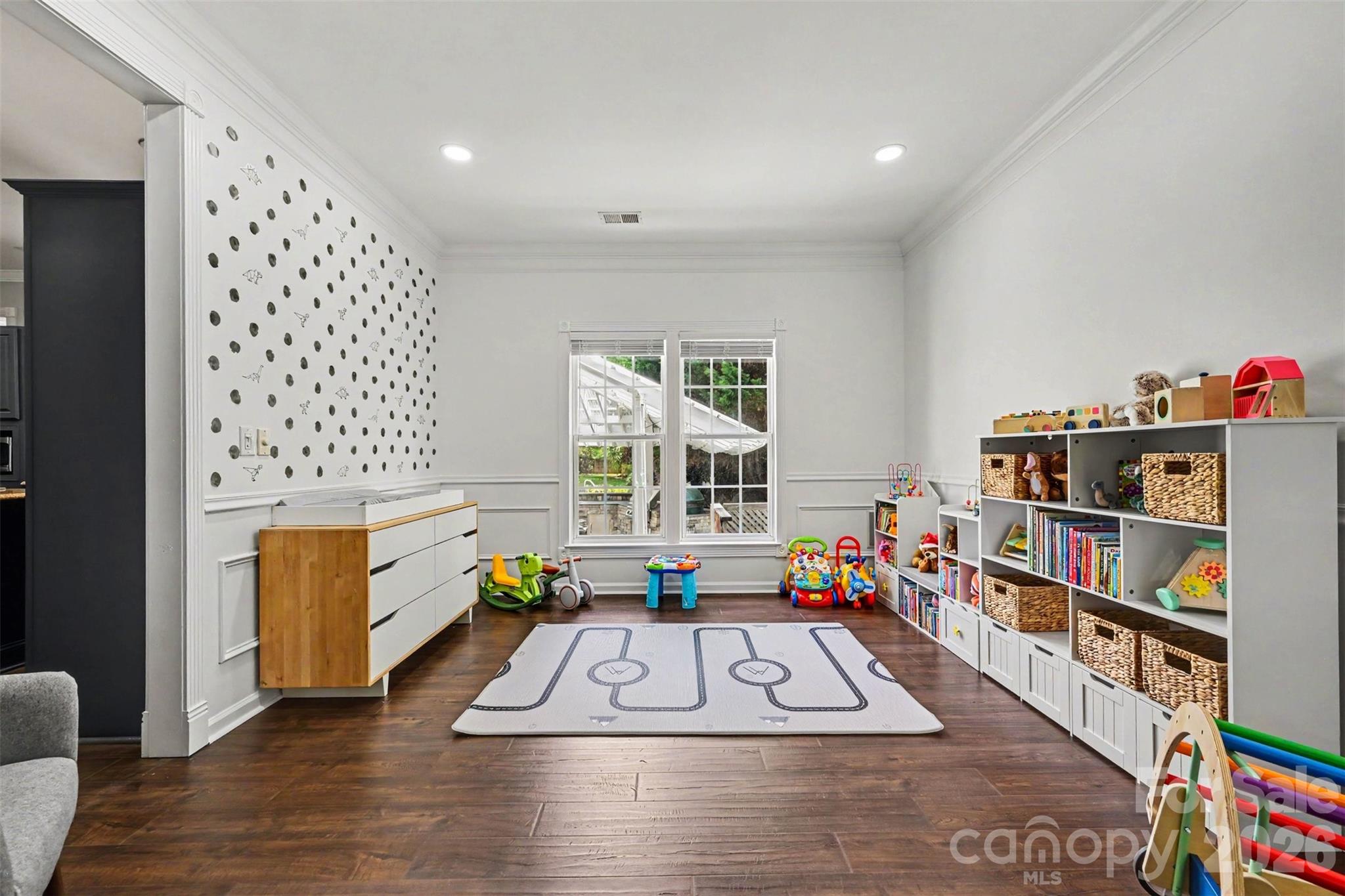 Normally the formal dining area. Dots are removable! Over looks the outside kitchen area. - 2442 Smith Cove Road, Denver