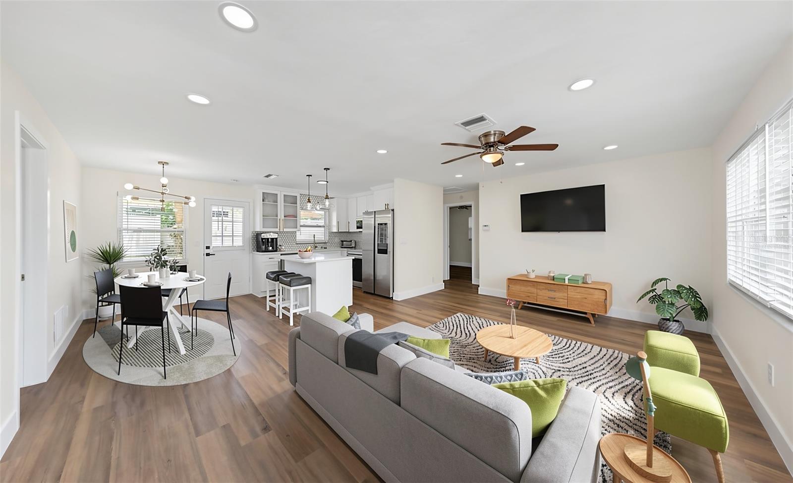Living Room - Virtually Staged - 1806 VANCOUVER DR, CLEARWATER