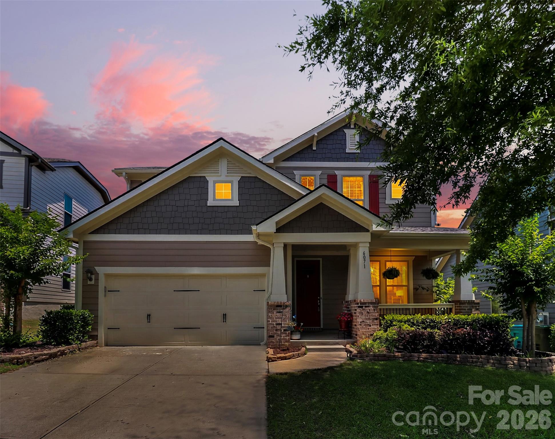 Photo of the home at Twilight. - 6071 Drave Lane, Fort Mill