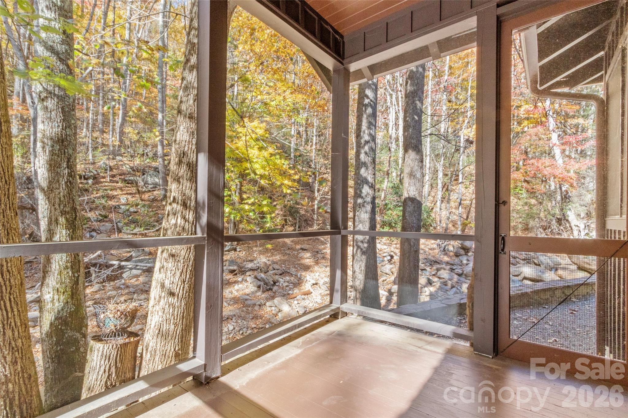 Guest house screened porch on Cattail Creek - 191 N Fork Road, Burnsville