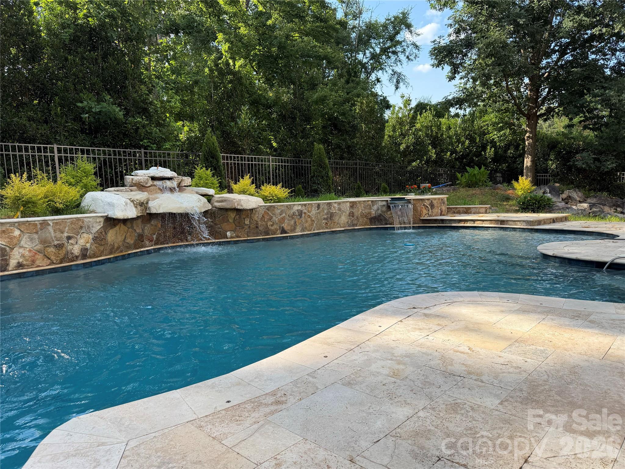 Fenced in pool, spa, built in outdoor kitchen. - 600 Baron Road, Waxhaw