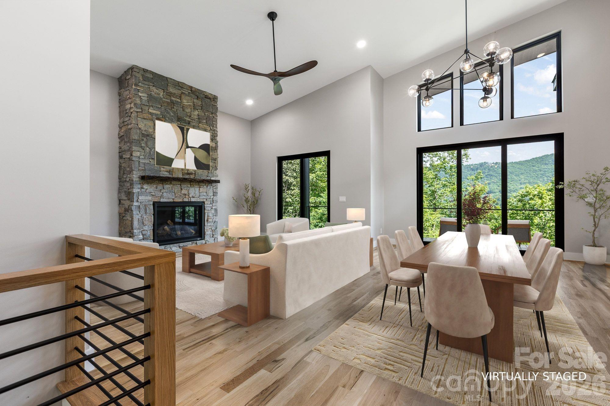 Common area virtually staged. - 60 King Horn Ridge, Waynesville