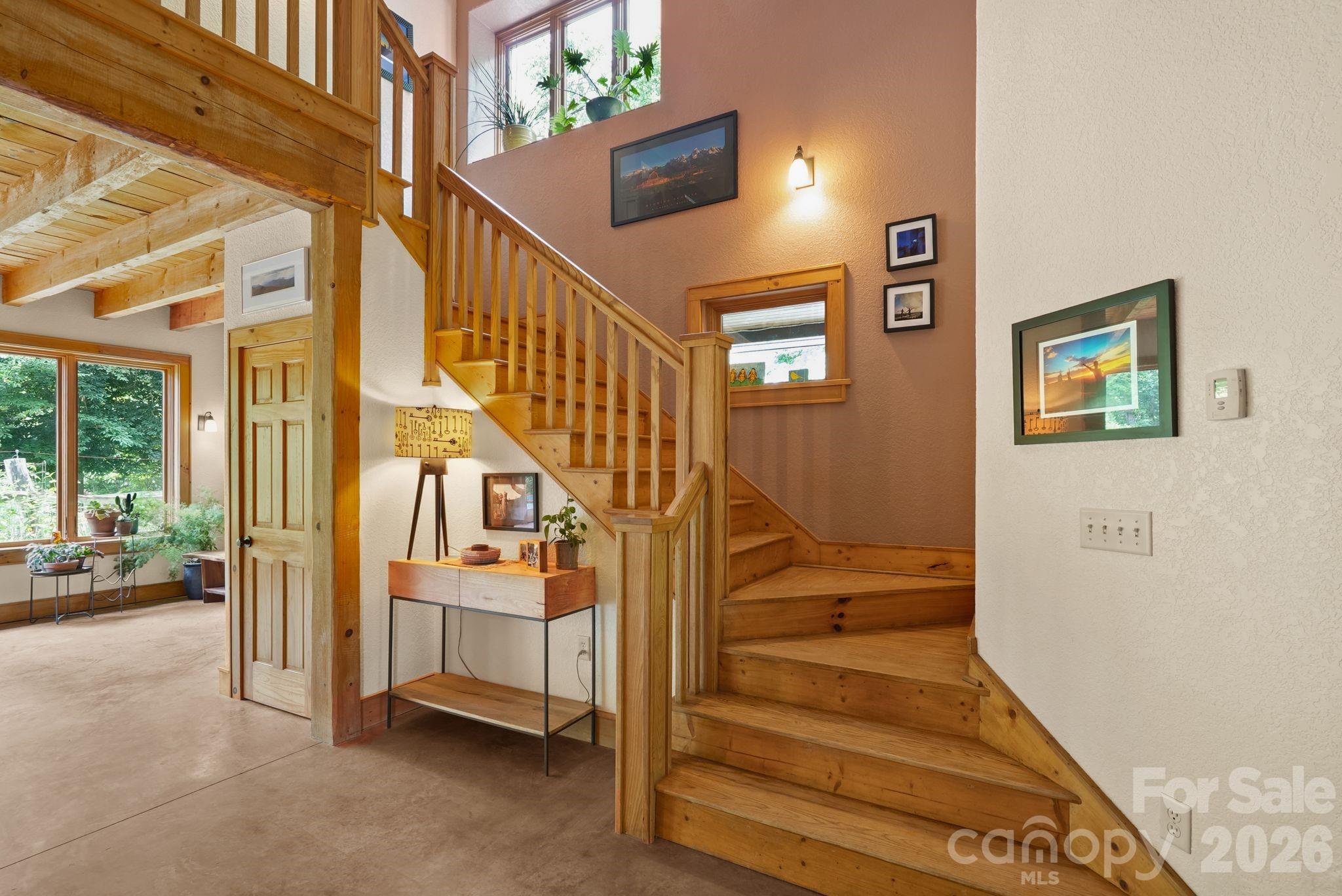 open staircase to upper level - 24 Merriwood Trail, Arden