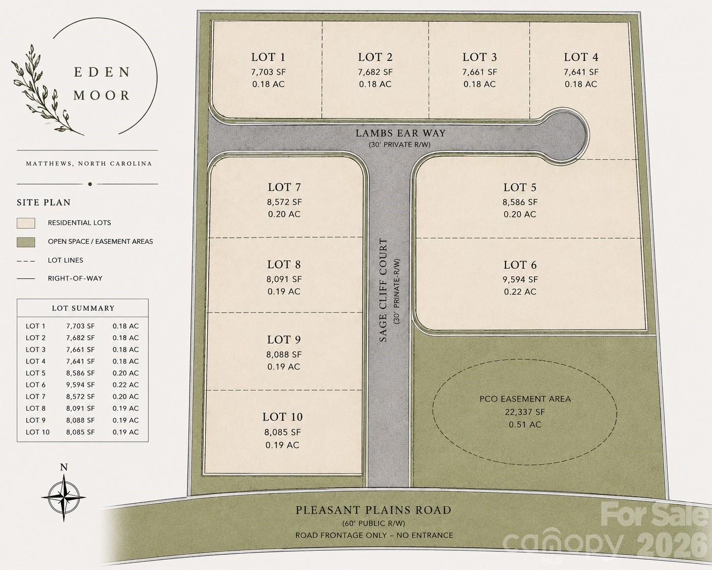 Welcome to Edenmoor!  4003 Sage Cliff is Lot 10. - 4003 Sage Cliff Court, Matthews