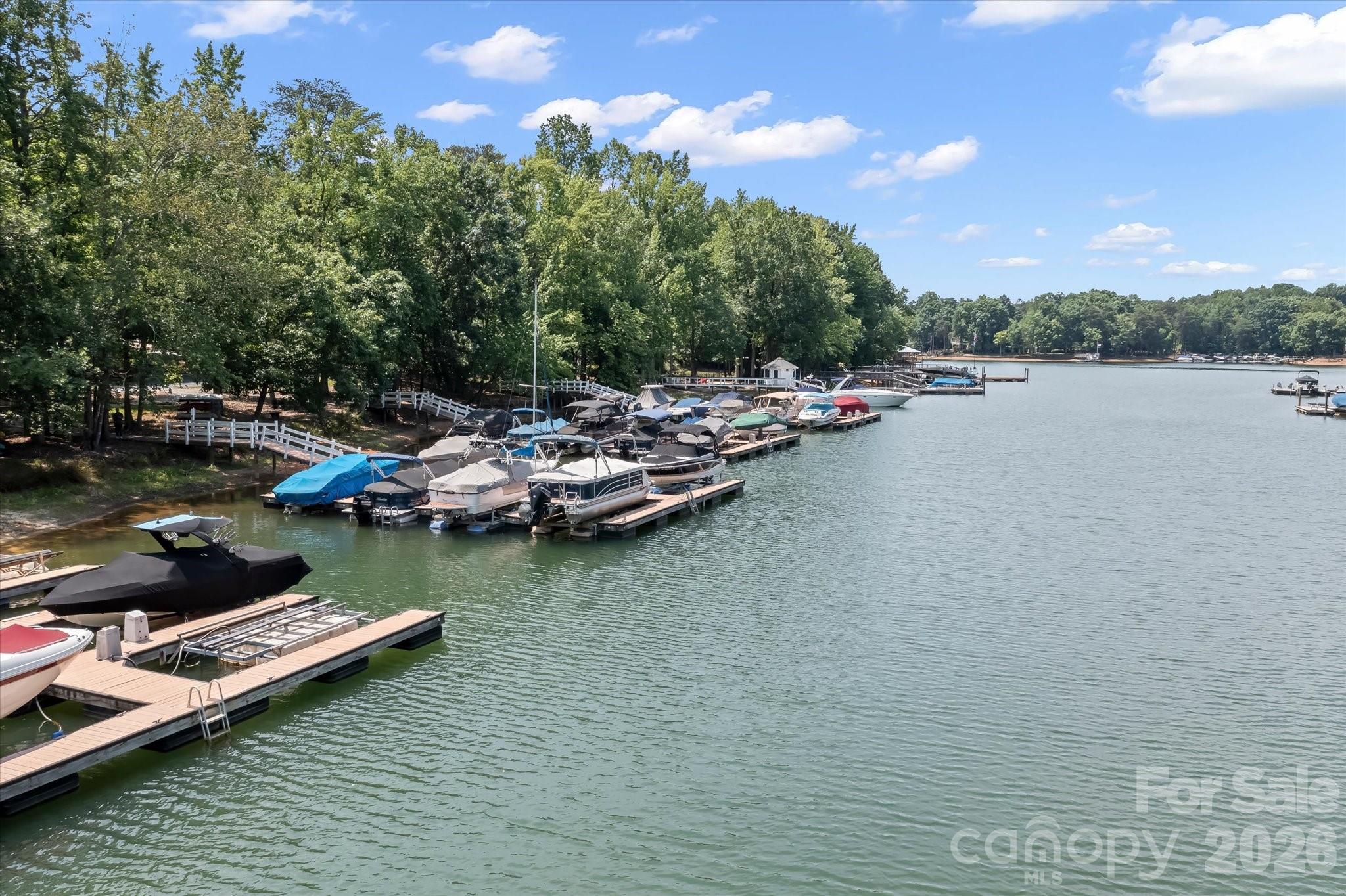 Boat docks near the community pool and clubhouse - 122 Lake Pine Road, Mooresville