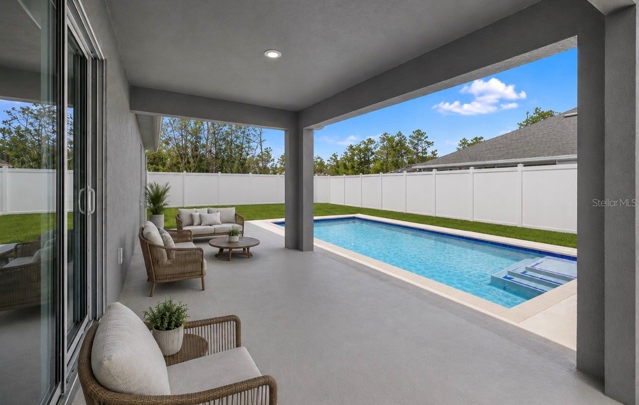 Back Covered Lanai-Virtually Enhanced-Pool Included-Home to Be Built - 18 FLAMINGO DR, PALM COAST