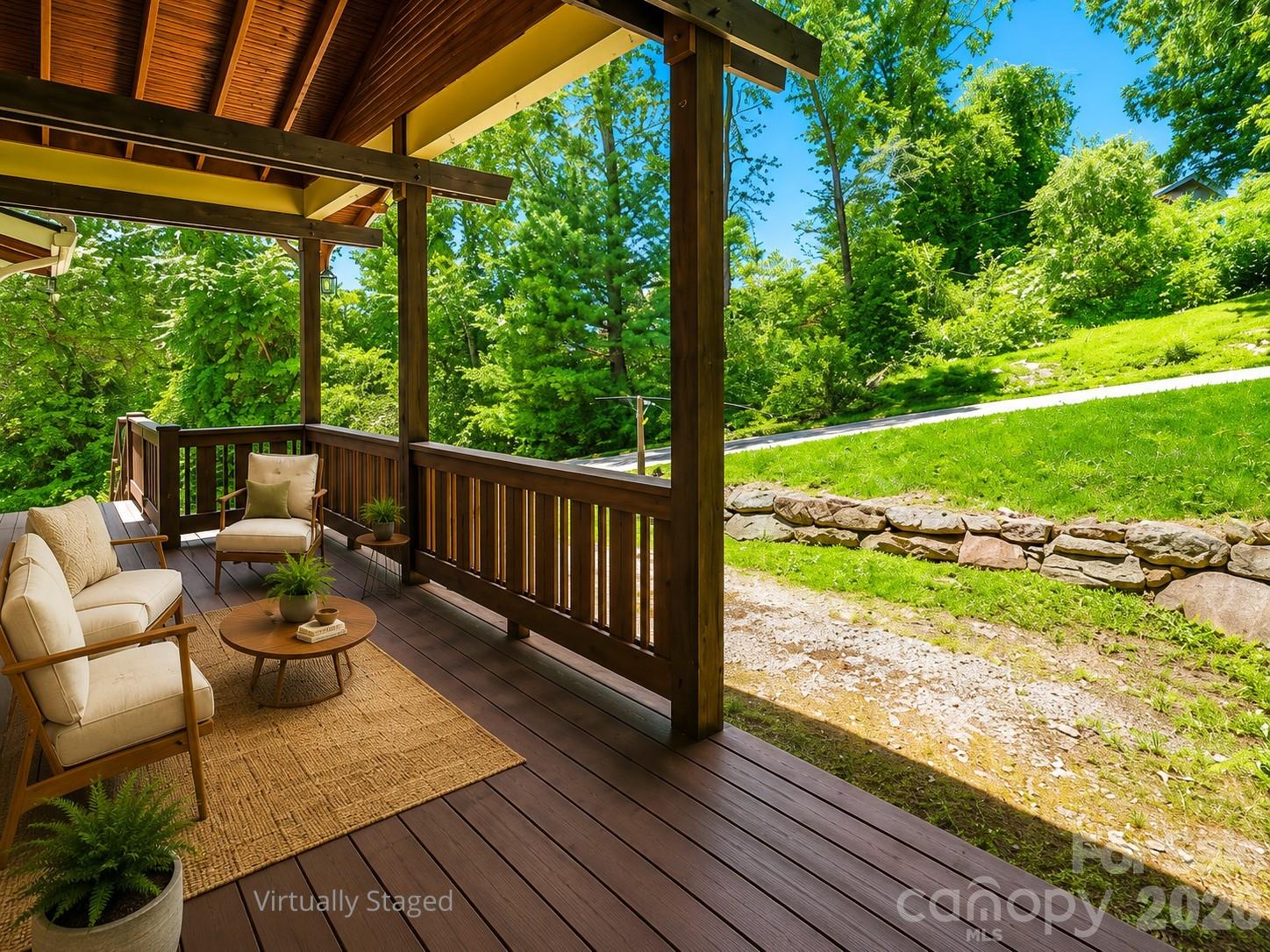 Virtually staged. Covered front deck. - 25 Shady Park Lane, Asheville