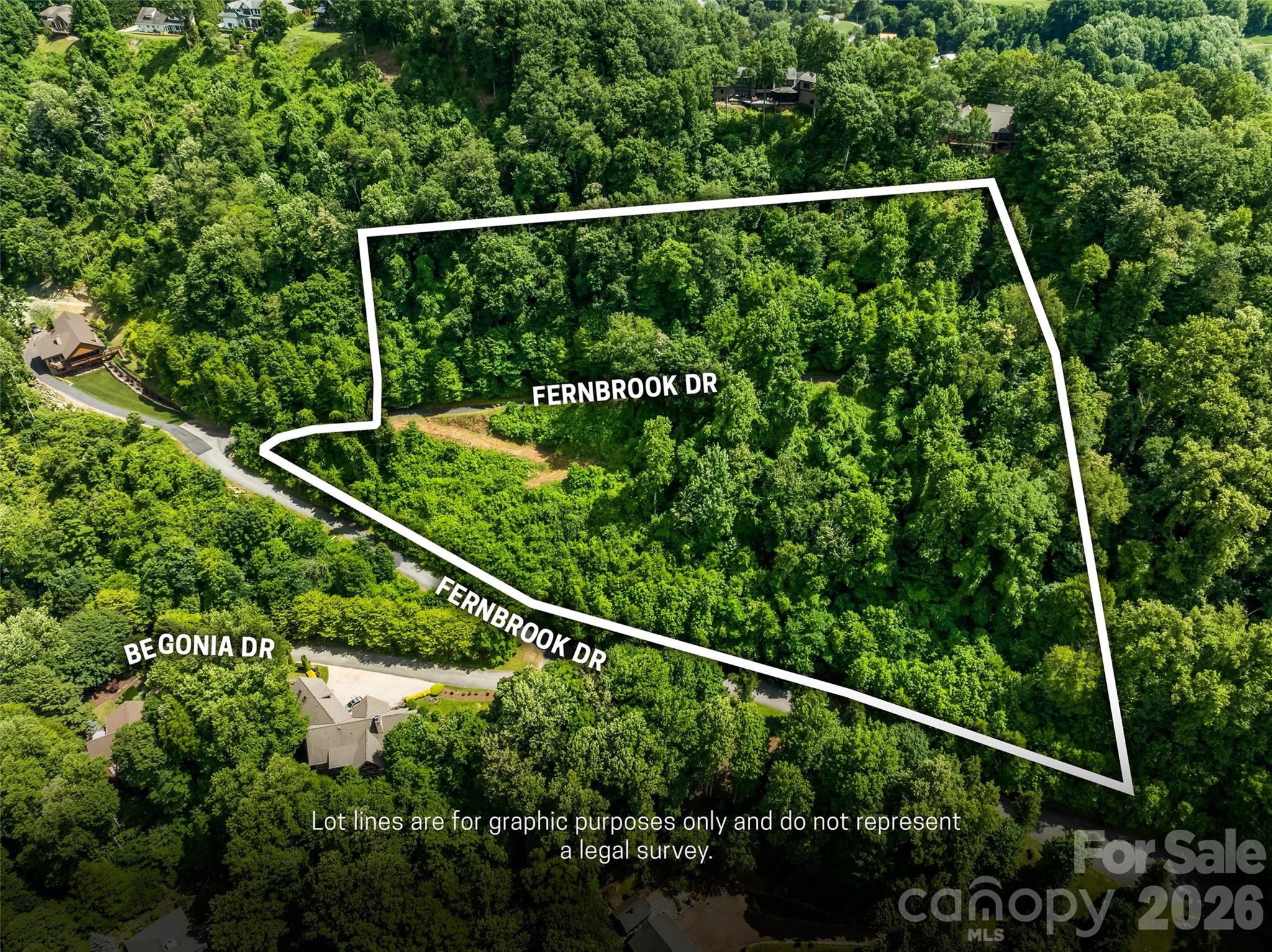 Drone Lot Line Overlay - lot#36 Fern Brook Drive, Waynesville