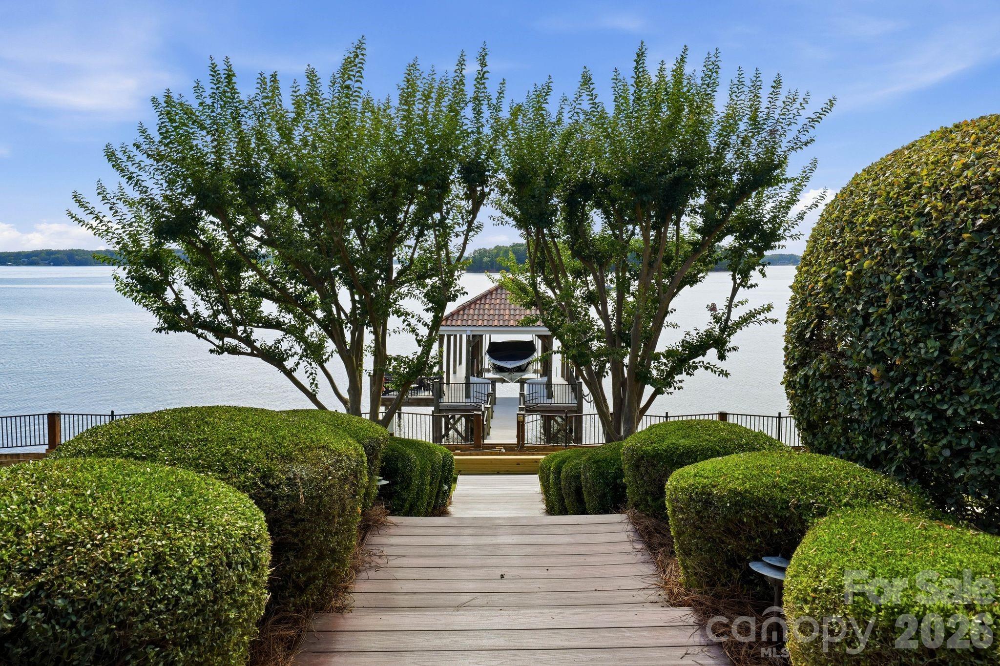 Trex covered steps to the promenade and covered dock. - 16920 Harbor Master Cove, Cornelius
