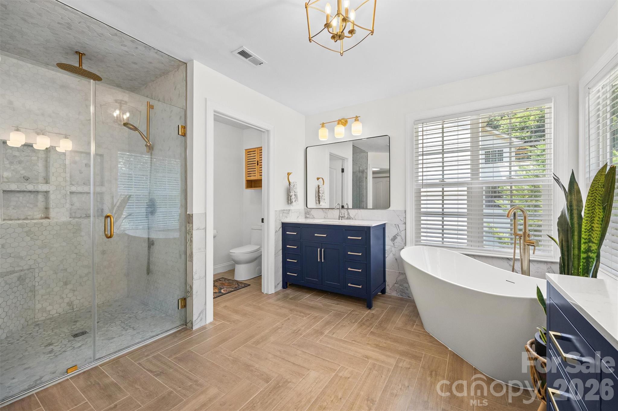 Great shower, soaking tub, and water closet - 121 Isle Run Drive, Mooresville