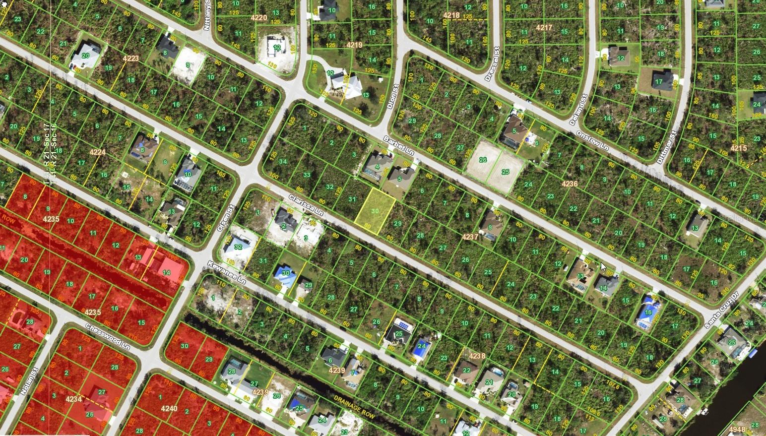 Not in a Scrub Jay area, highlighted in orange. - 14114 CLARISSA LN, PORT CHARLOTTE