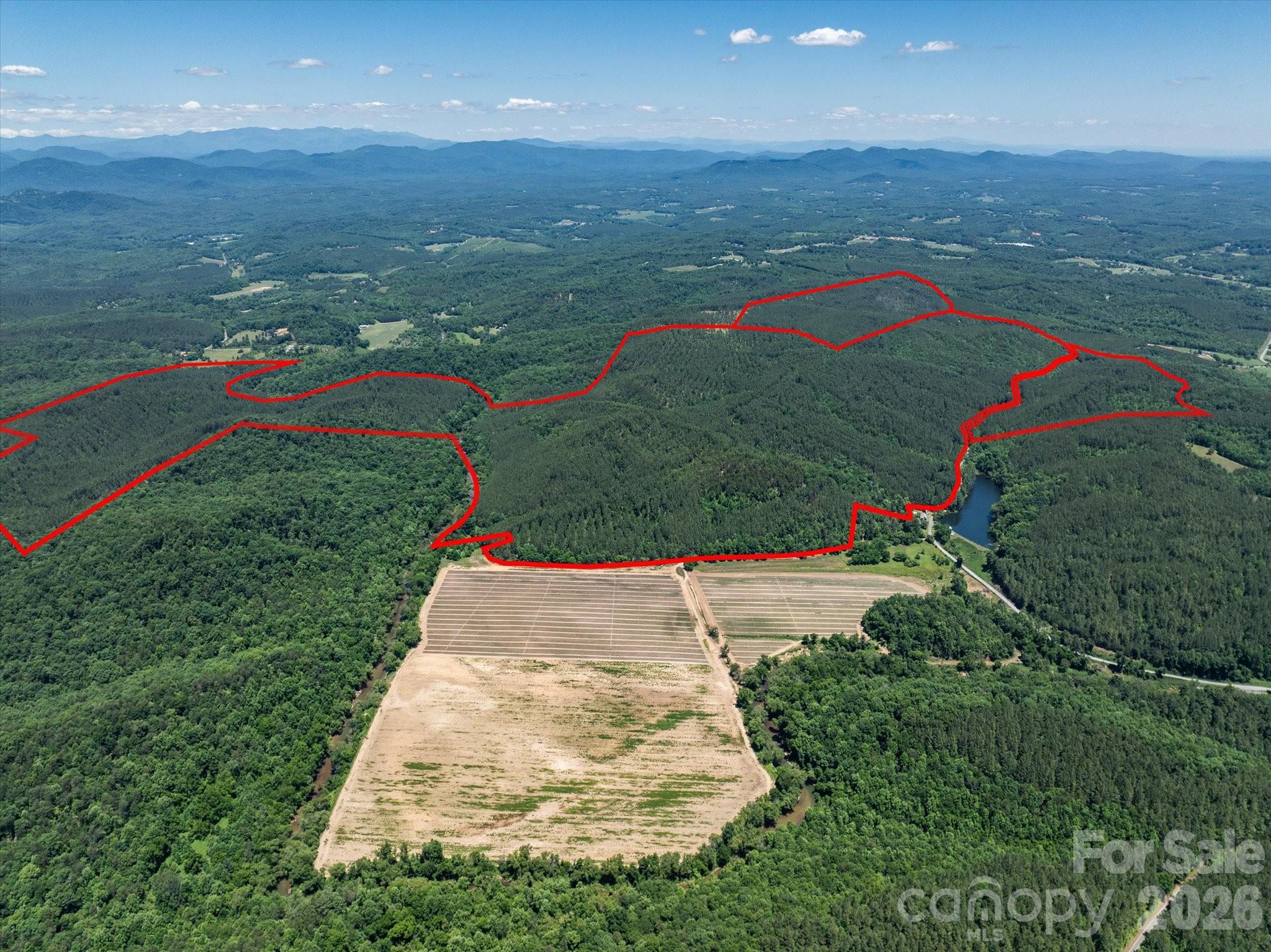 Aerial looking North. - 99999 Thompson Lake Road, Rutherfordton