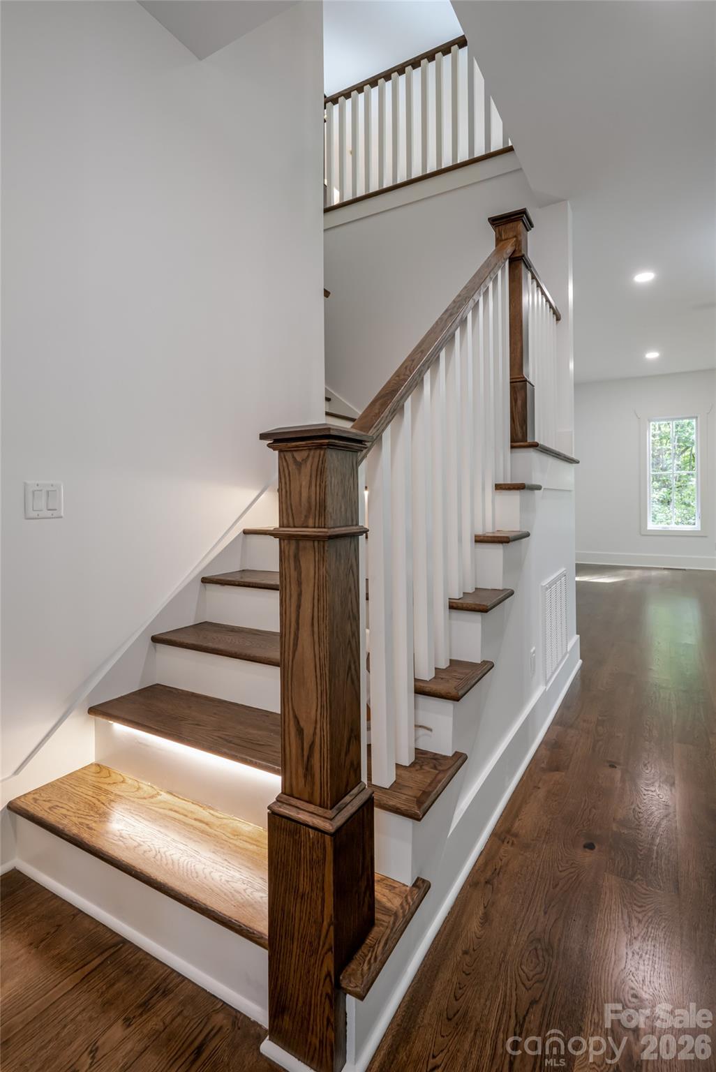 Stairs to lower level - 58 Blackgum Court, Hendersonville